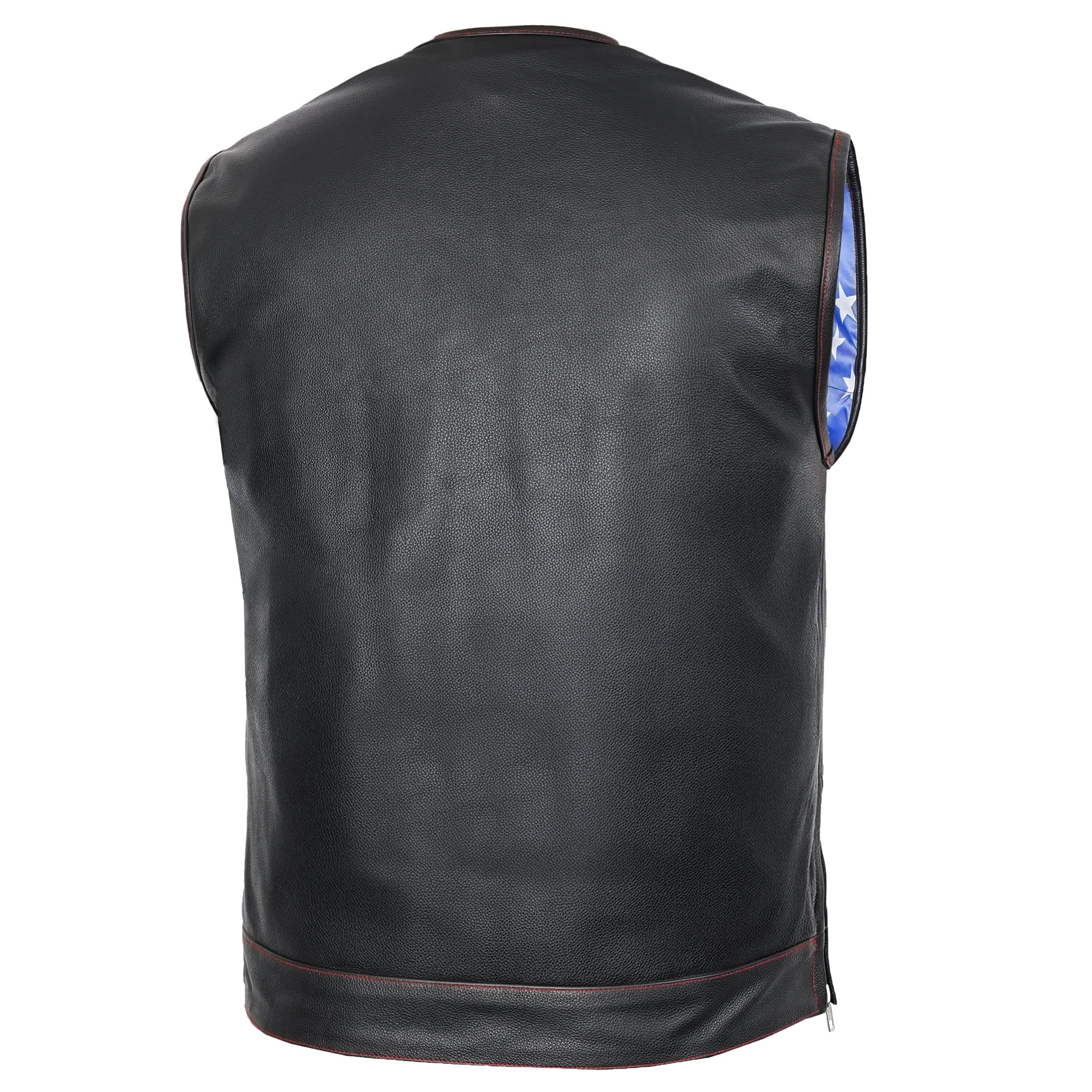 American Core Mens Leather Motorcycle Vest