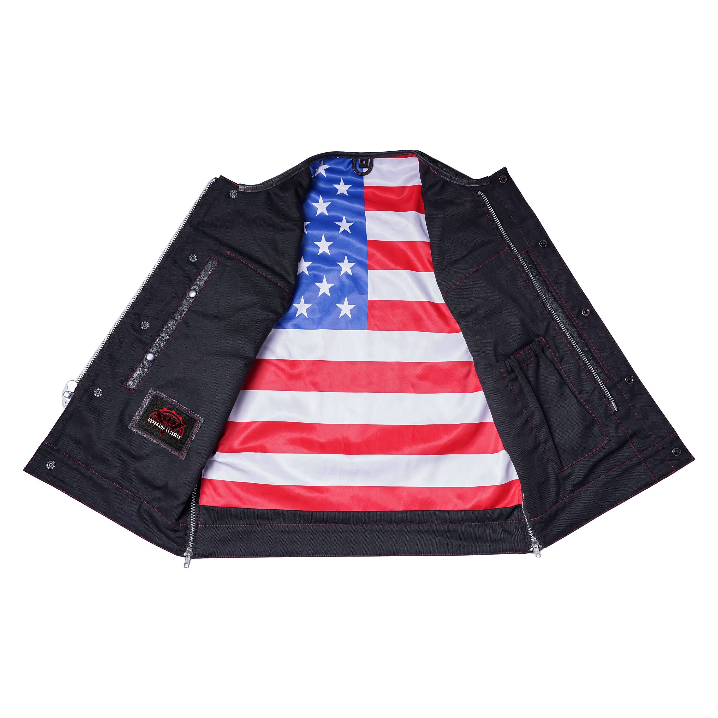 American Core Mens Leather Motorcycle Vest