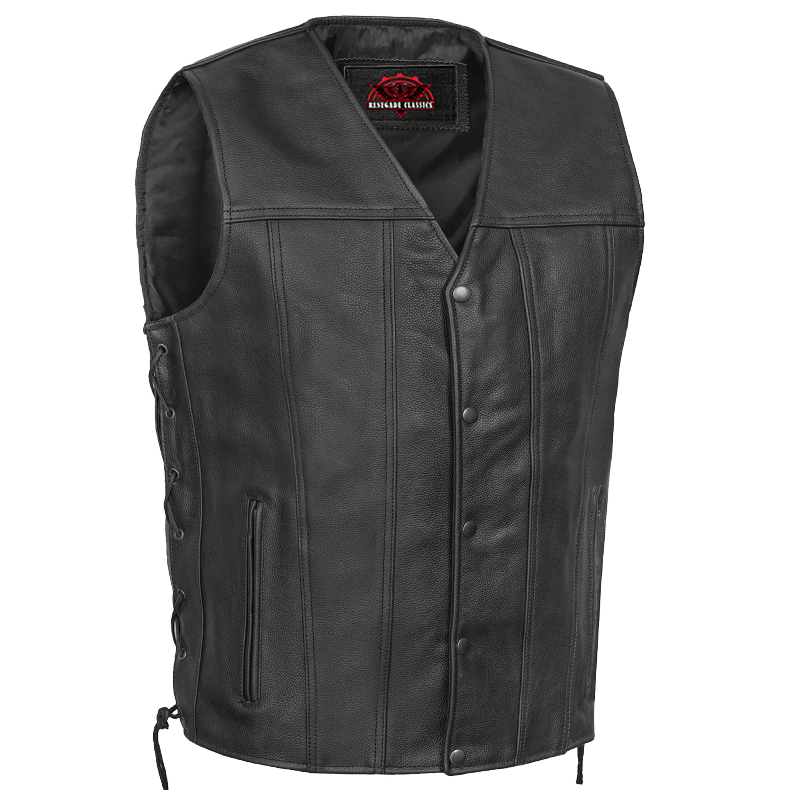 Curated™ Mens Tall Motorcycle Leather Vest