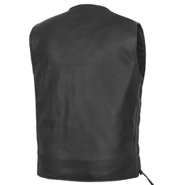 Curated™ Men's Tall  Biker Leather Vest- Black