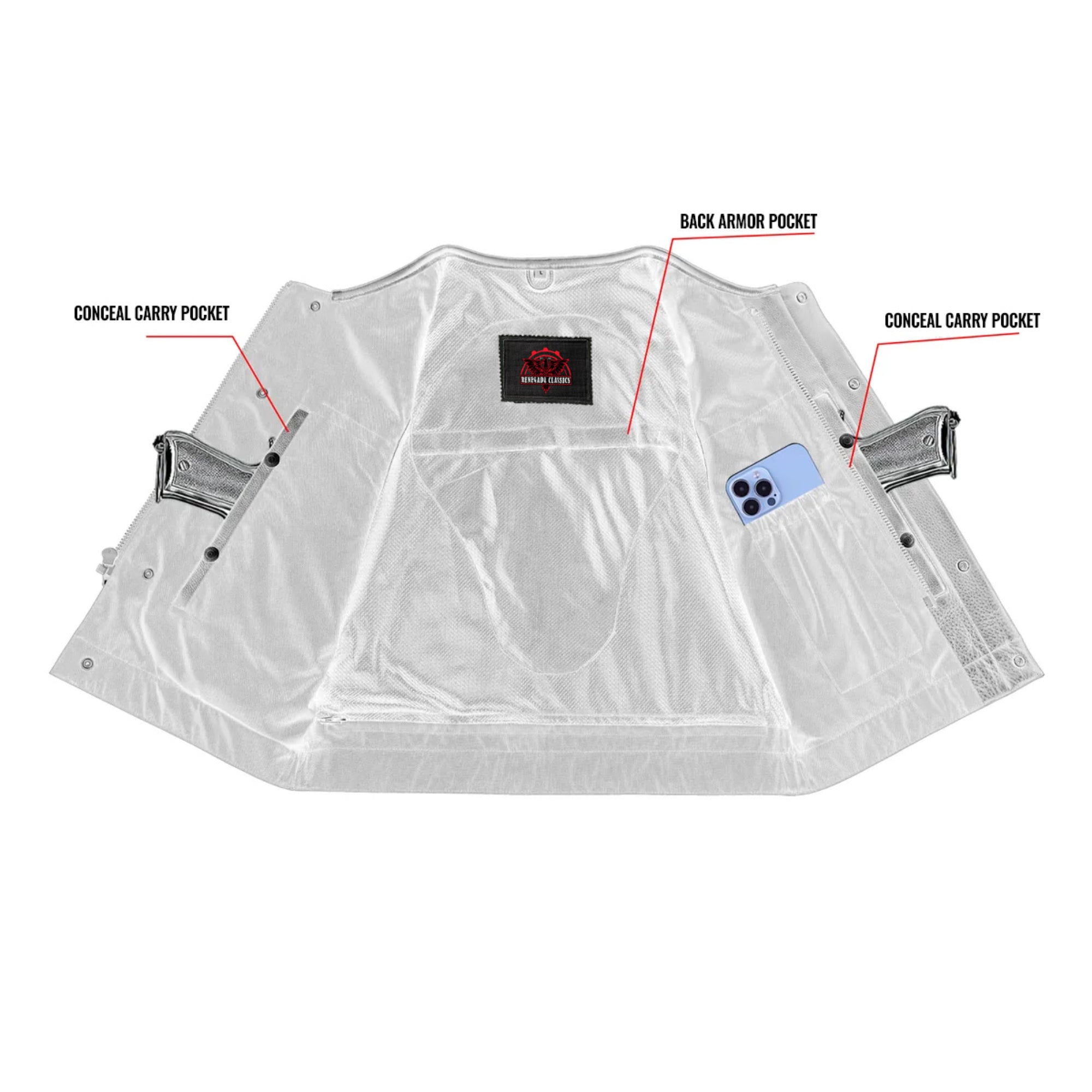 Target Lowcut Mens Leather Motorcycle Vest