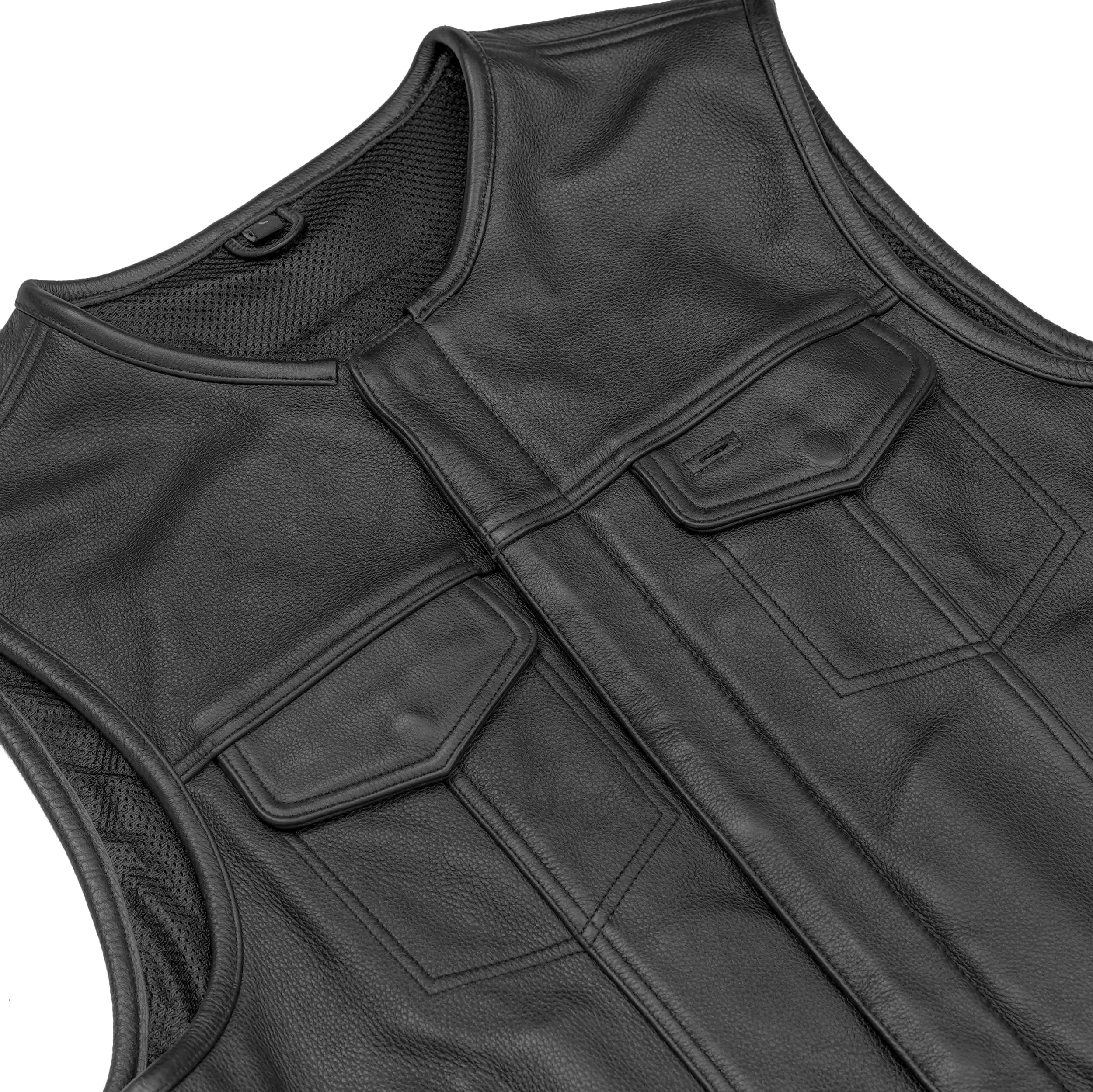 Target Lowcut Mens Leather Motorcycle Vest