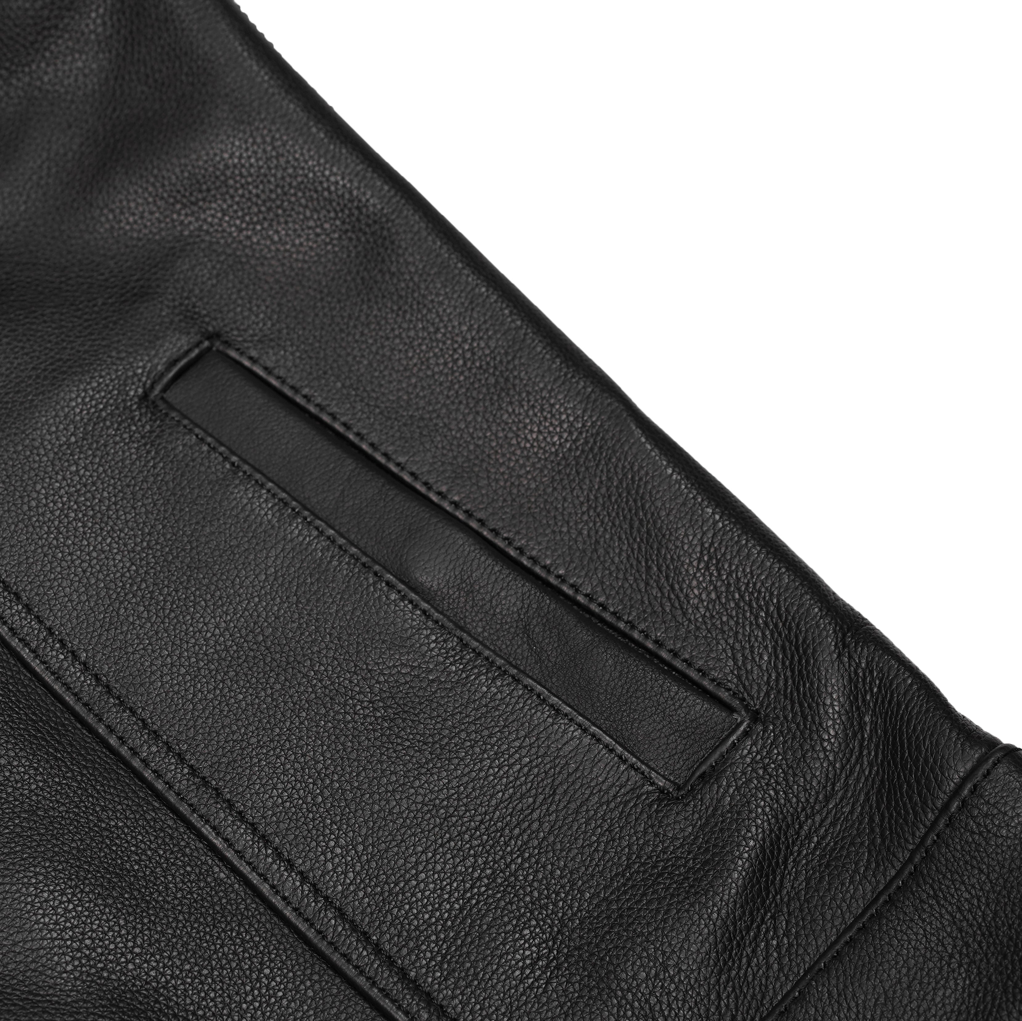 Versa™ Men's Black Leather Motorcycle Vest