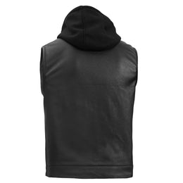 Versa™ Men's Black Leather Motorcycle Vest