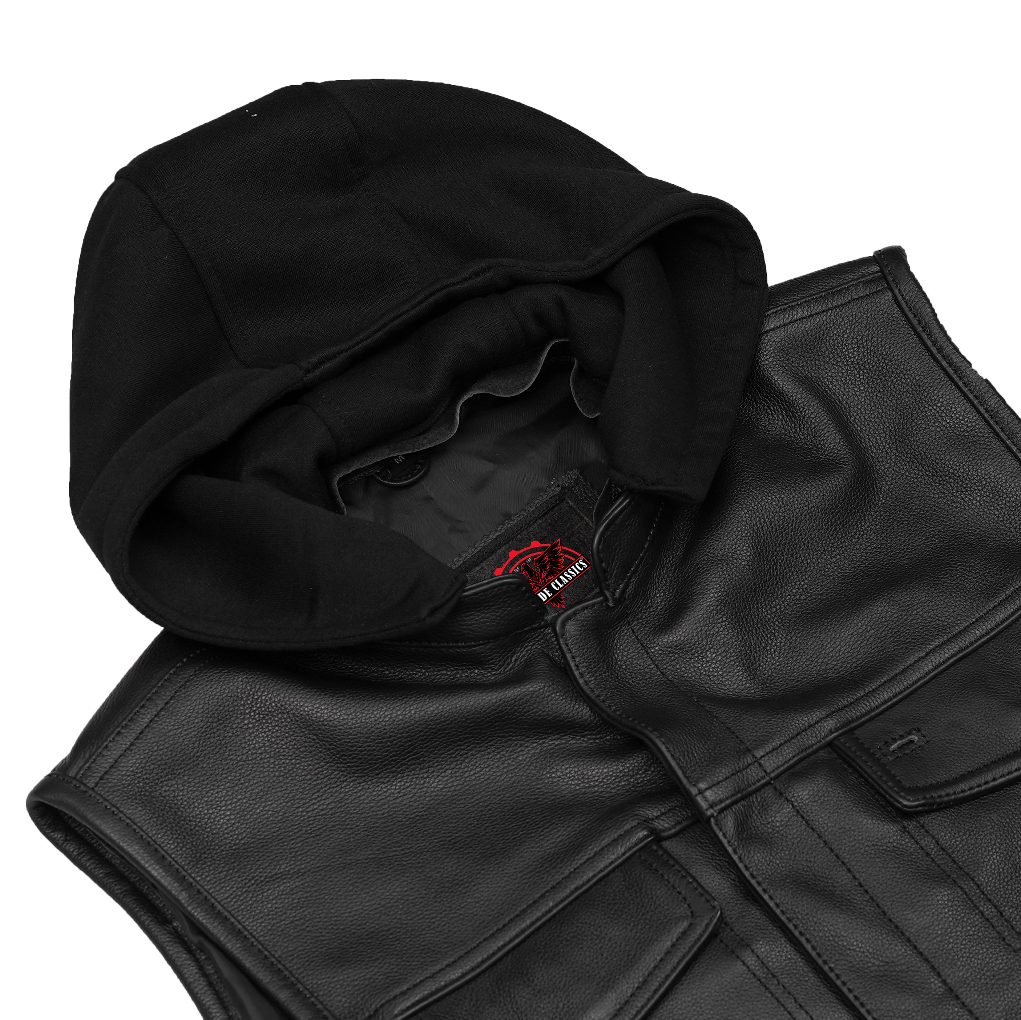 Versa™ Men's Black Leather Motorcycle Vest