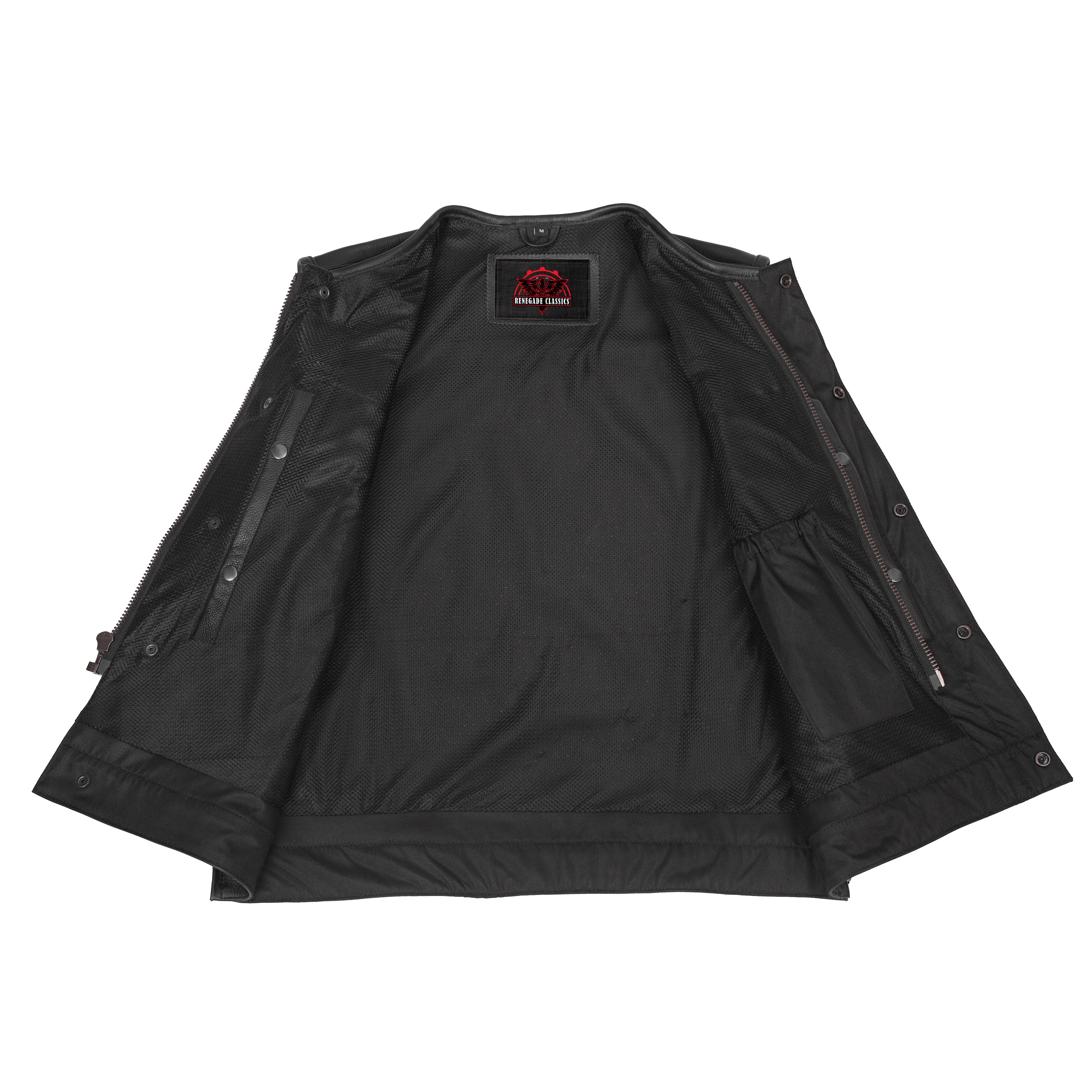 Cool Edge Mens Leather Motorcycle Vest