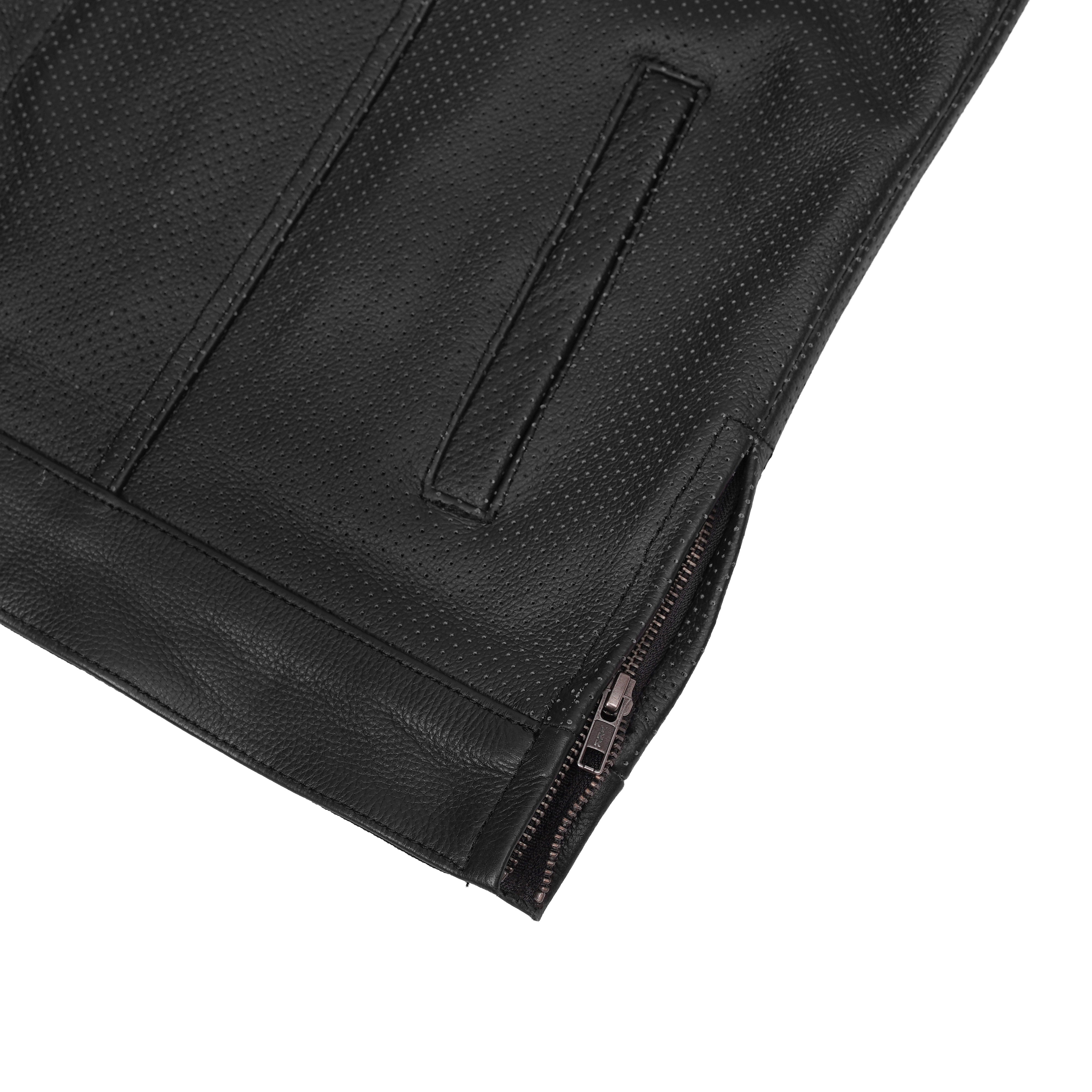 Cool Edge Mens Leather Motorcycle Vest