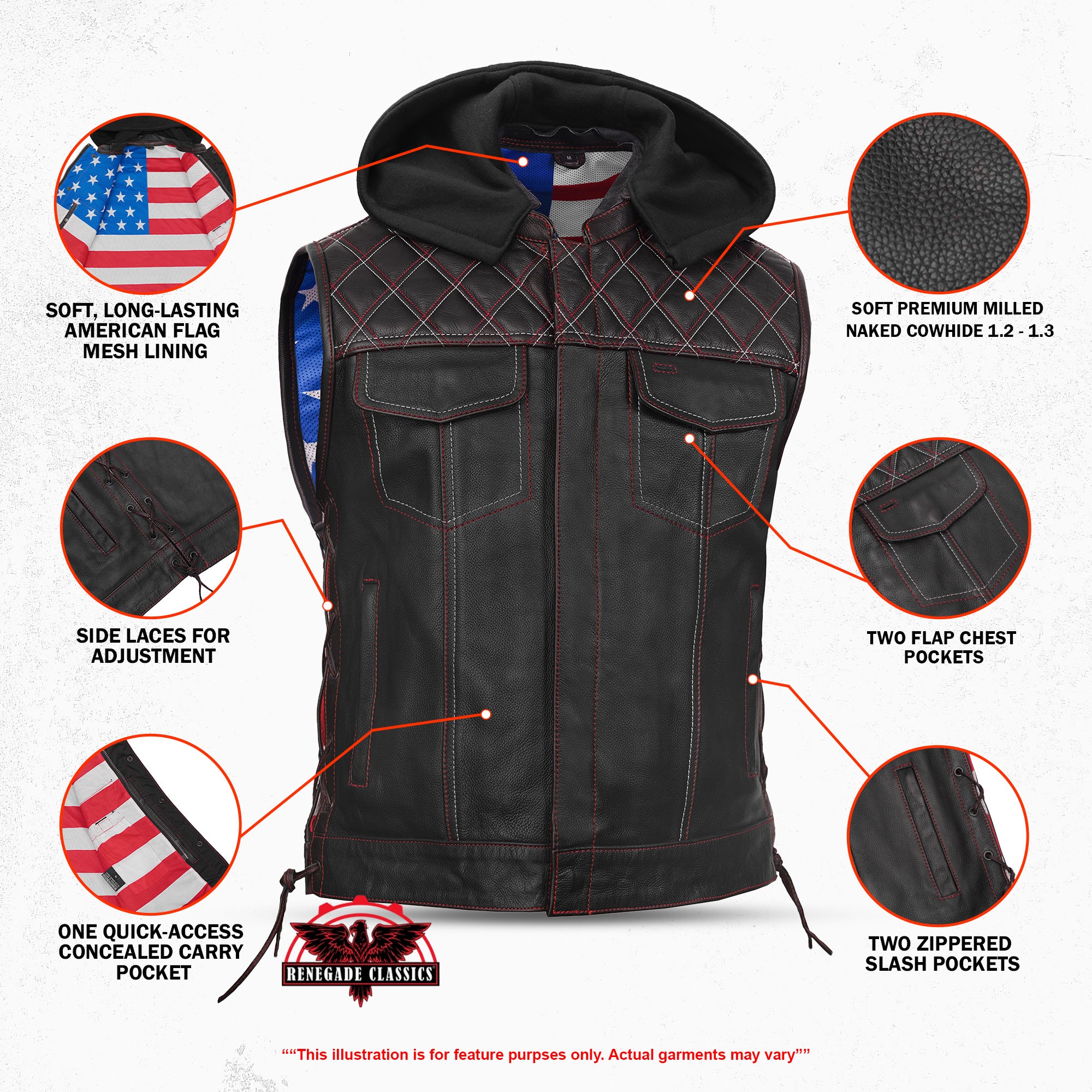 Highway Bound™ Mens Leather Motorcycle Vest