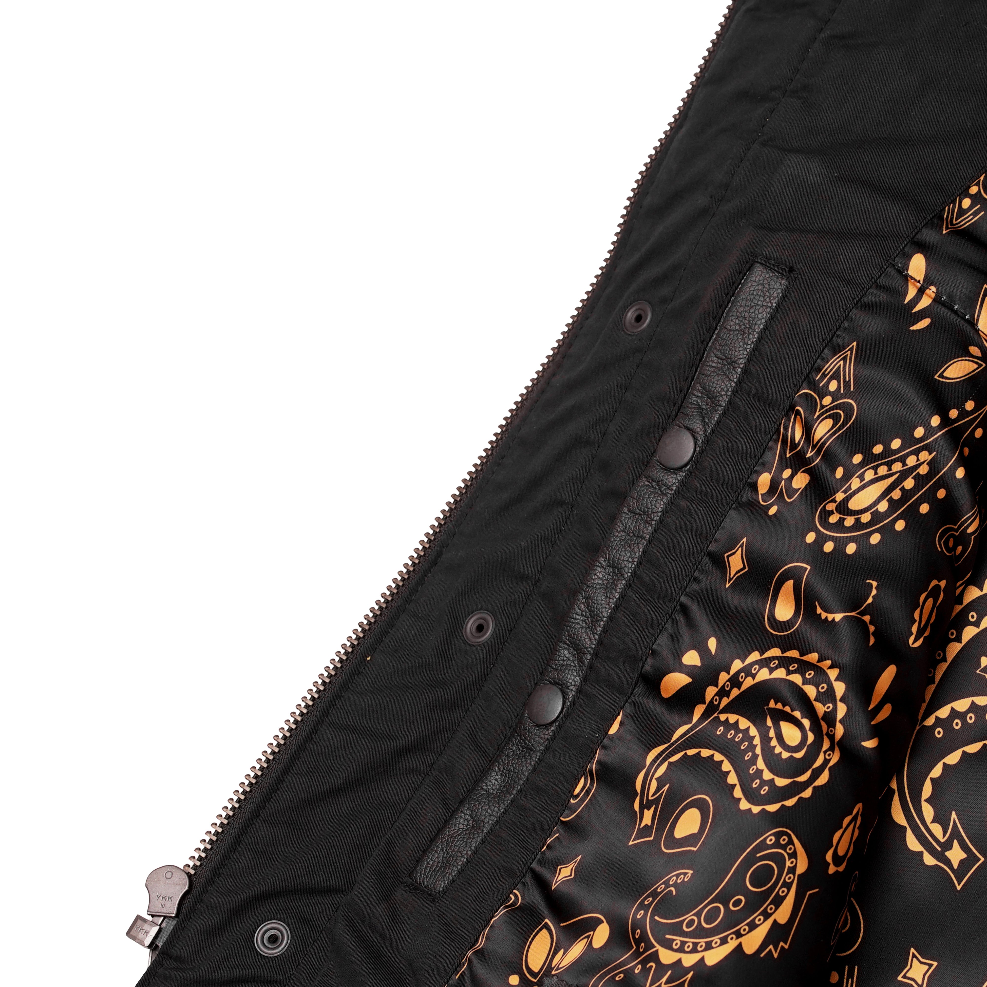 Gold Thread Mens Leather Motorcycle Vest