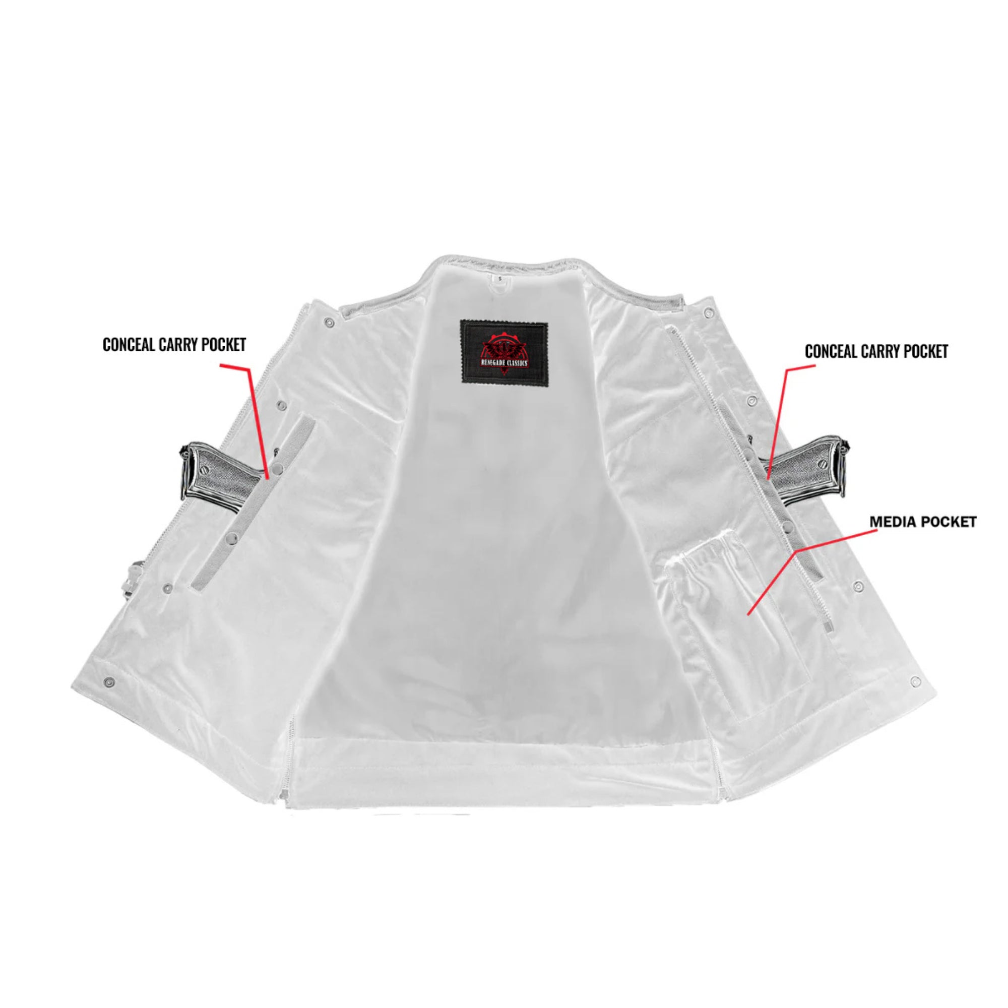 Wayne™ Mens Leather Motorcycle Vest