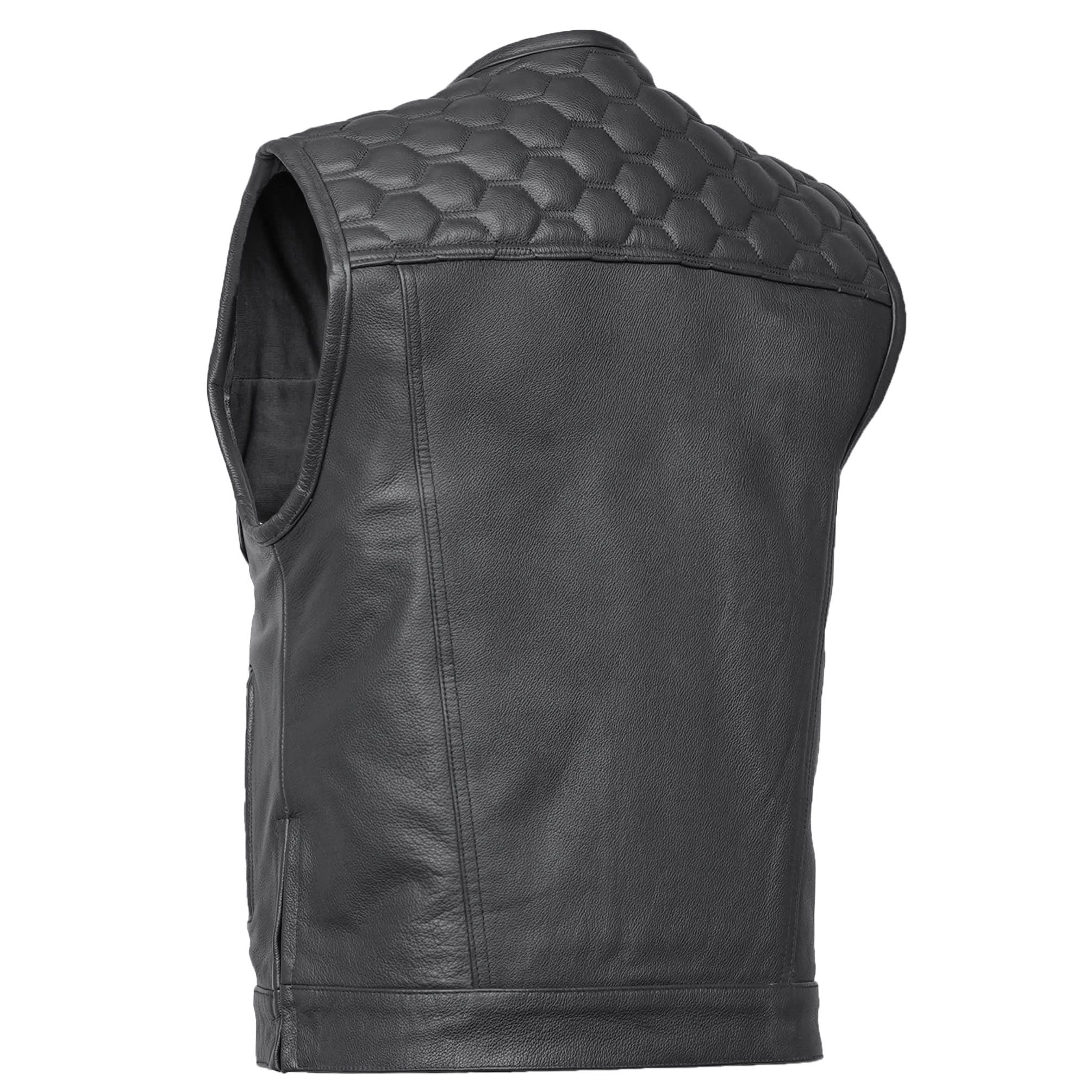 Wayne™ Mens Leather Motorcycle Vest