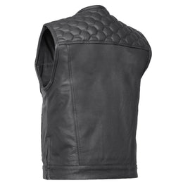 Wayne™ Black Horse Men's Leather Motorcycle Vest