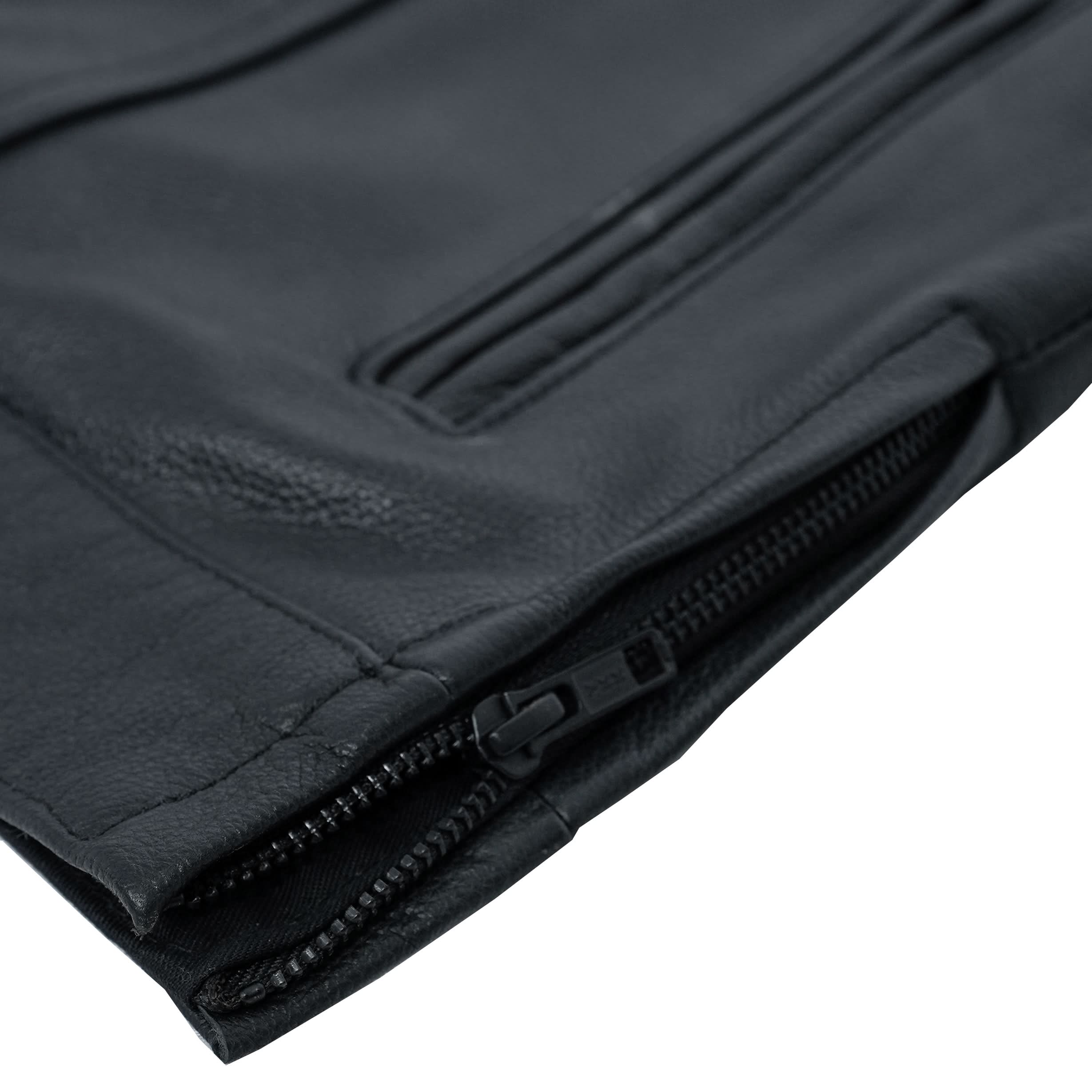 Wayne™ Mens Leather Motorcycle Vest