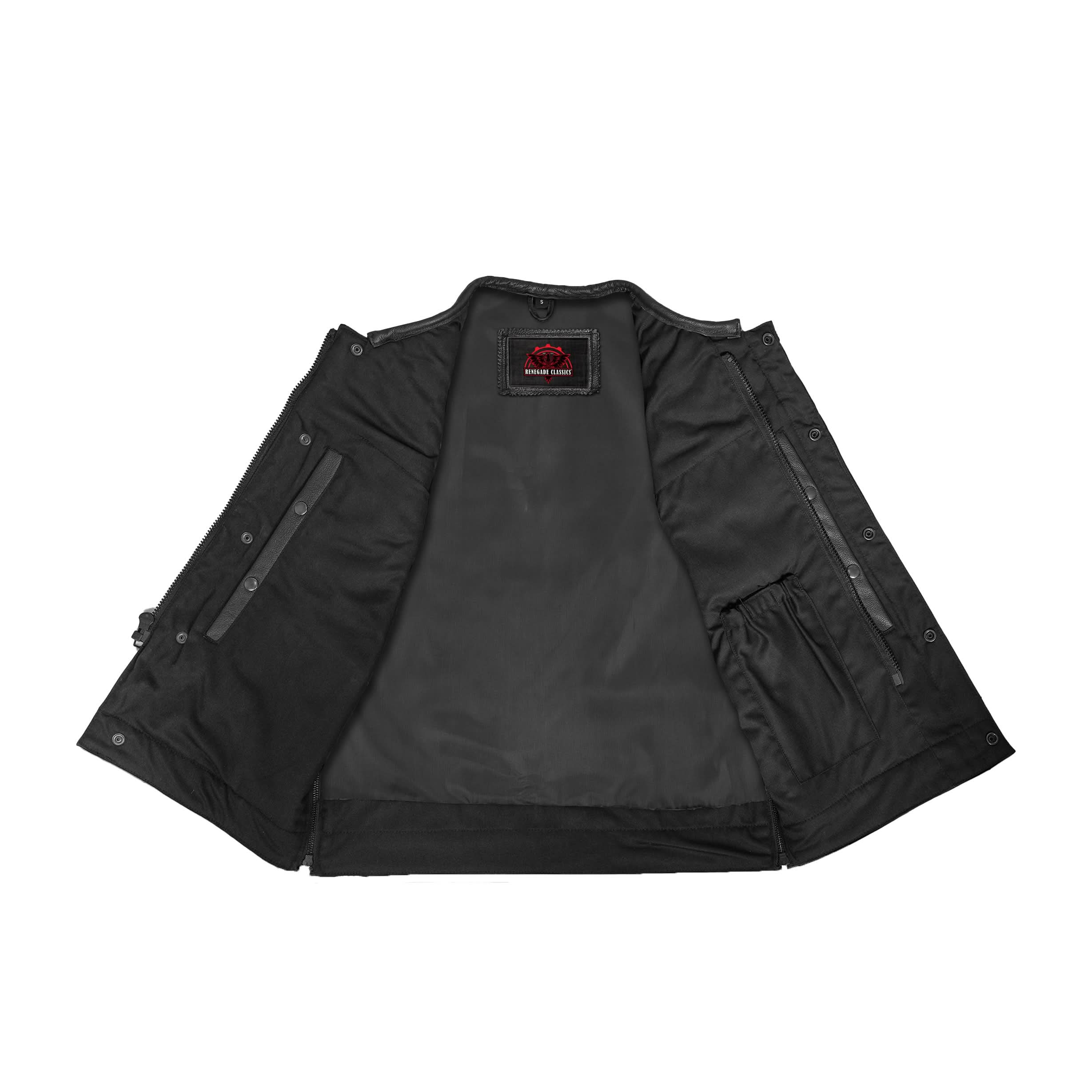Wayne™ Mens Leather Motorcycle Vest