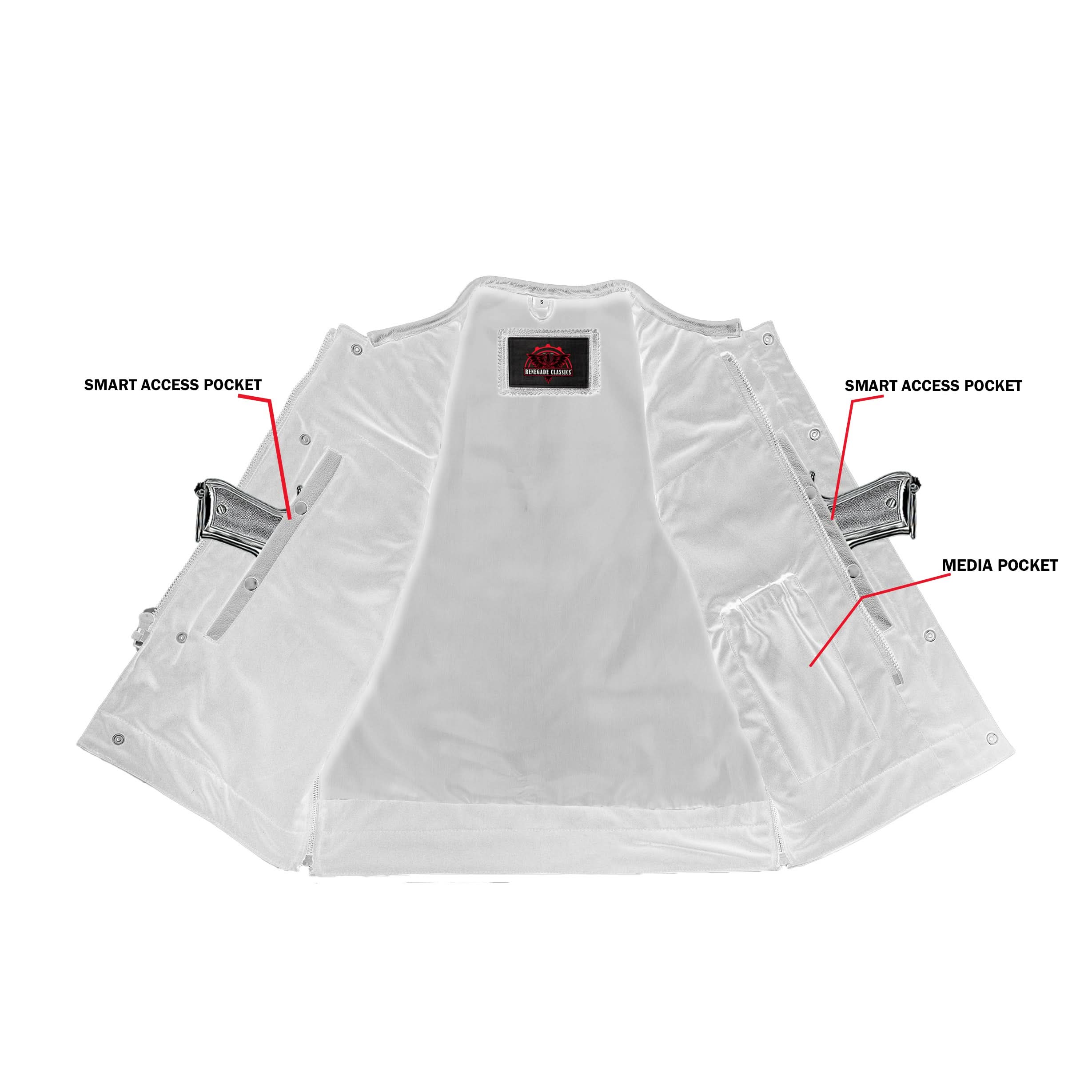 Wayne™ Mens Leather Motorcycle Vest