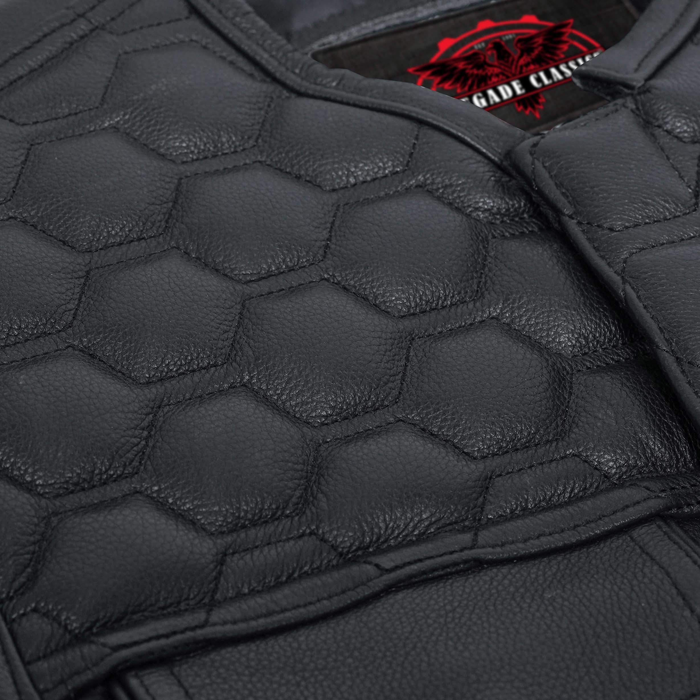 Wayne™ Mens Leather Motorcycle Vest