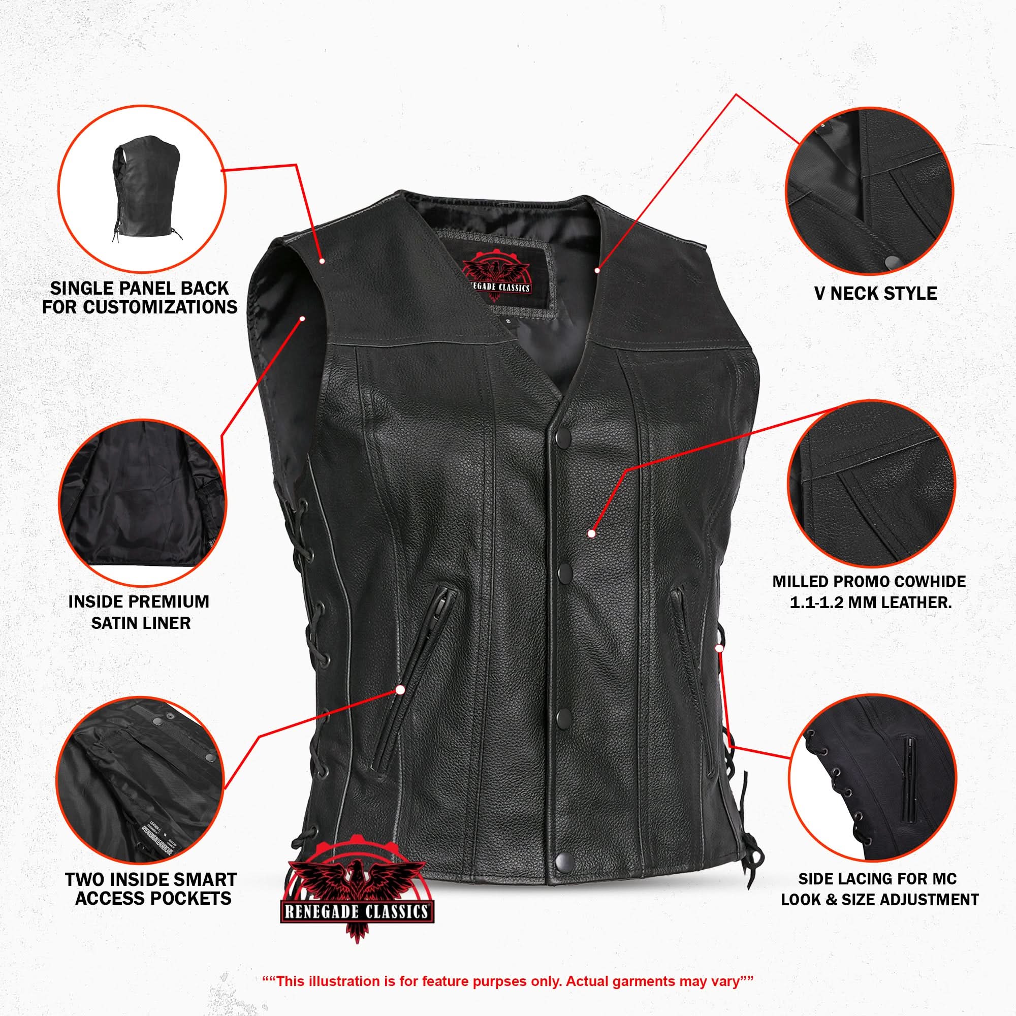 Aura Blaze™ Women's leather motorcycle vest