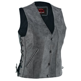 Delure™ Women's leather motorcycle vest