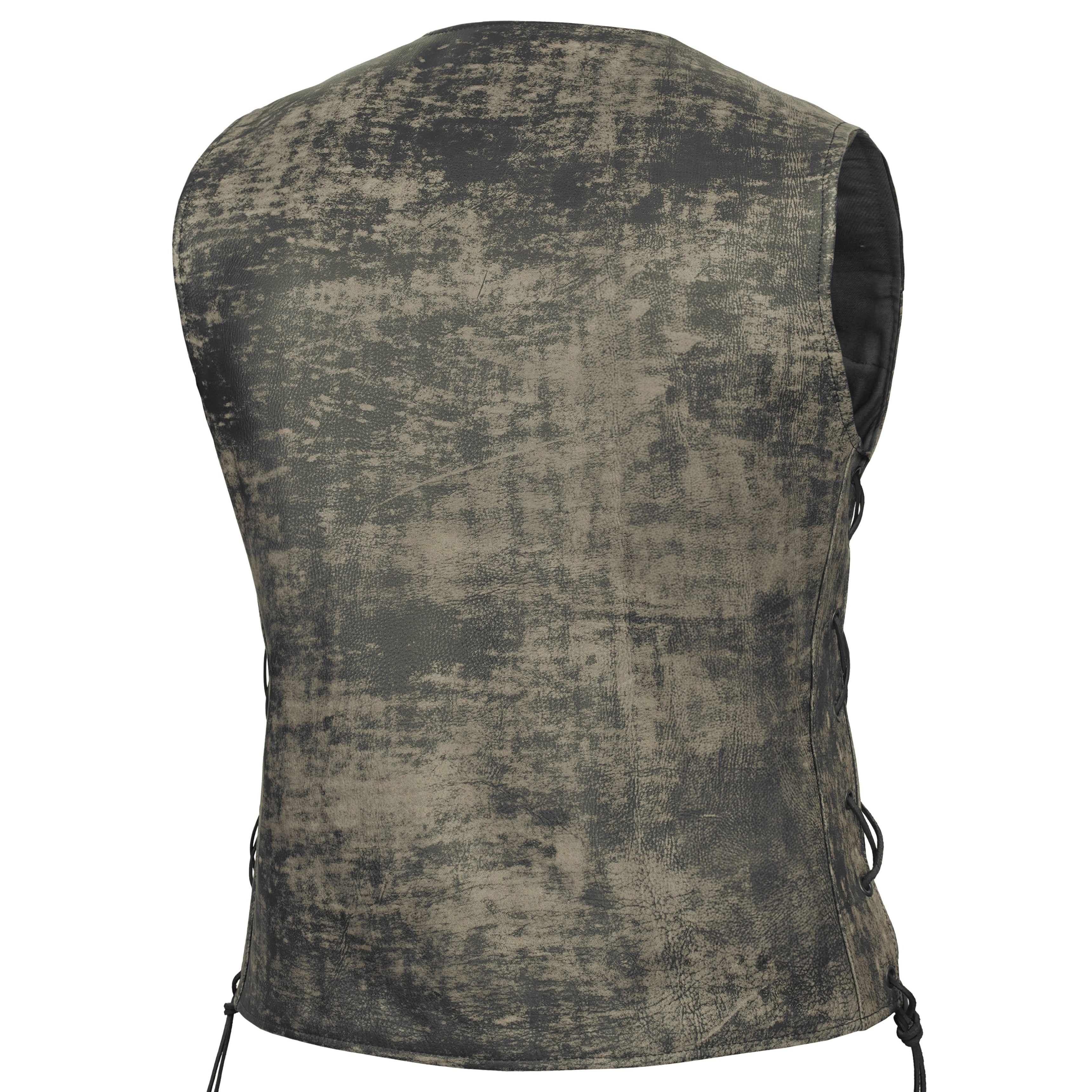 Fury Queem™ Women's leather motorcycle vest-  Antique Brown