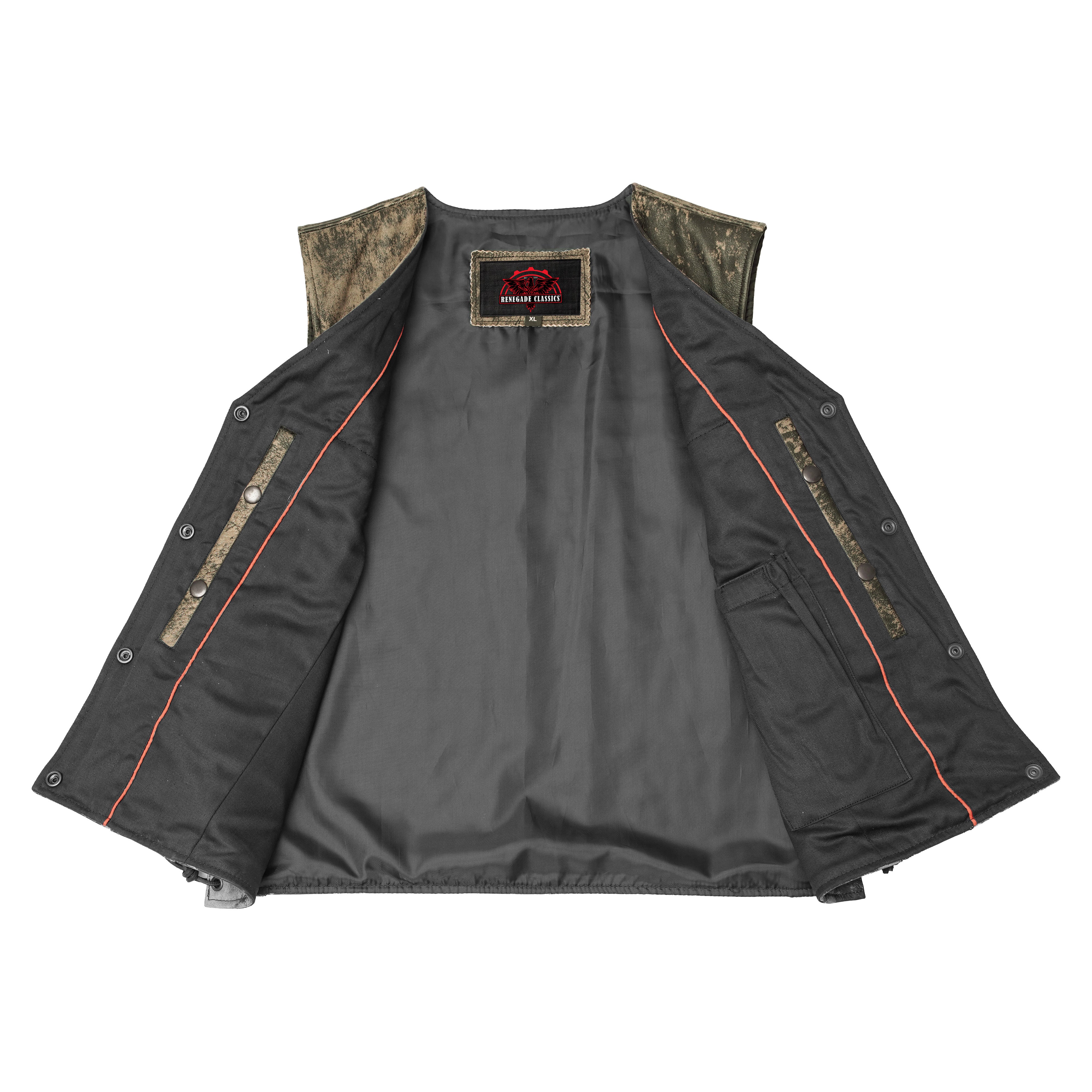 Fury Queem™ Women's leather motorcycle vest-  Antique Brown