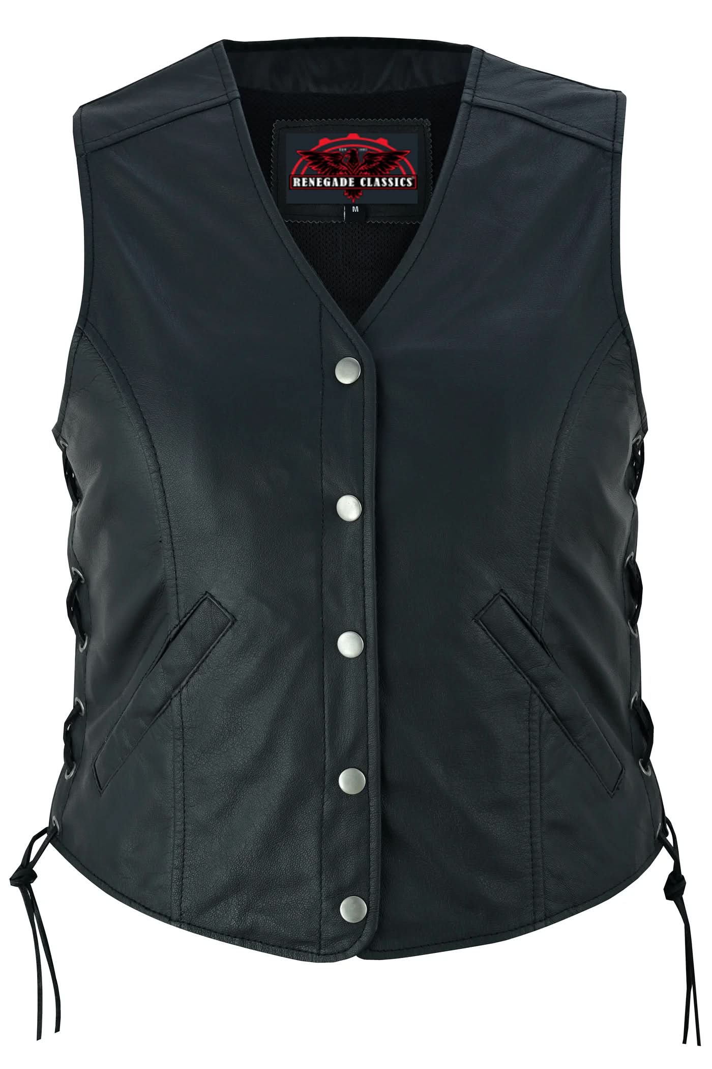 Eelskin™ Women's leather motorcycle vest