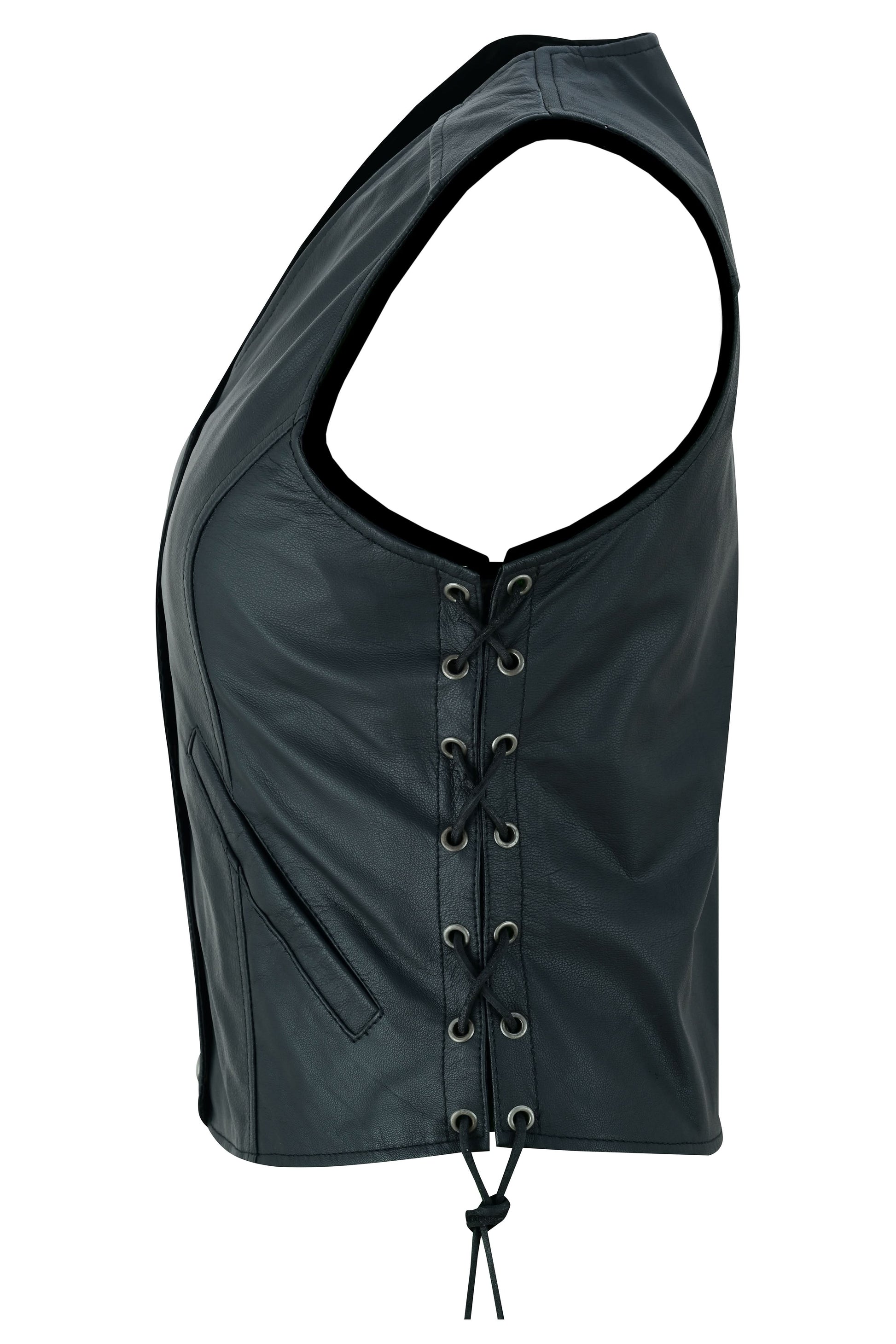 Eelskin Women's leather motorcycle vest Women's Leather Vests Renegade Classics