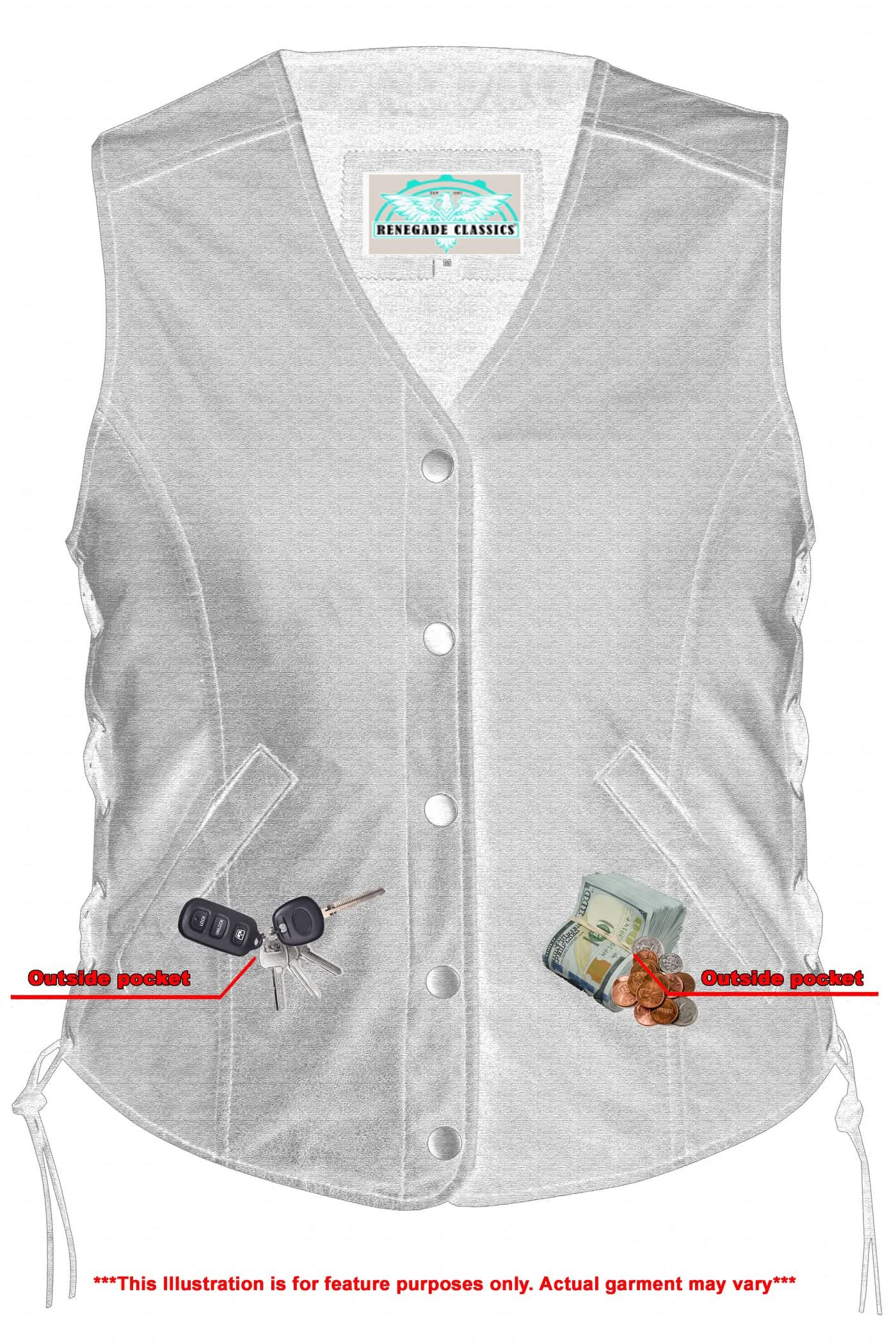 Eelskin™ Women's leather motorcycle vest