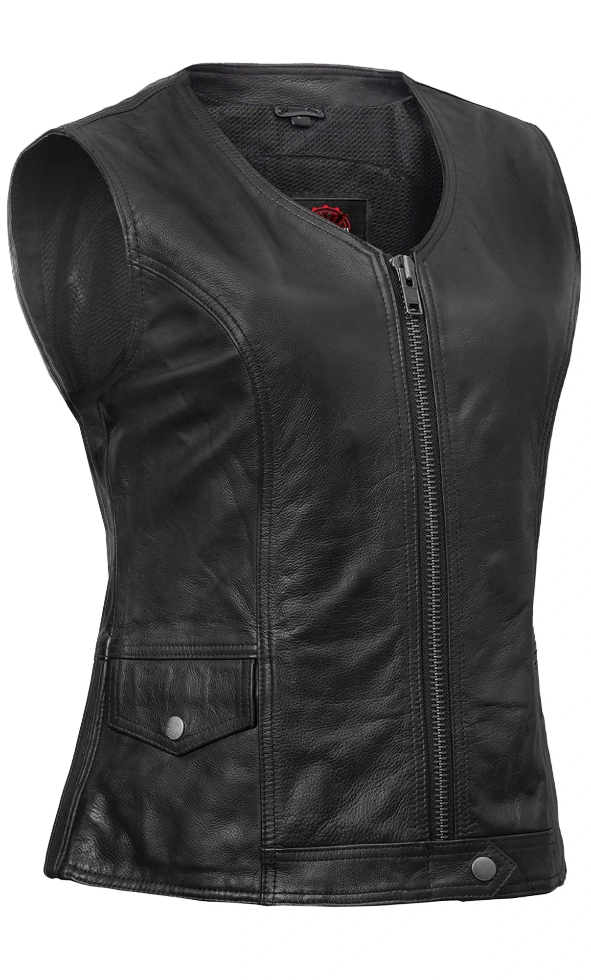 Drakelle Women’s Leather Motorcycle Vest