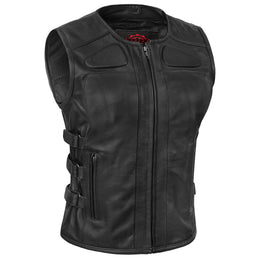 Cronan Women’s Leather Motorcycle Vest