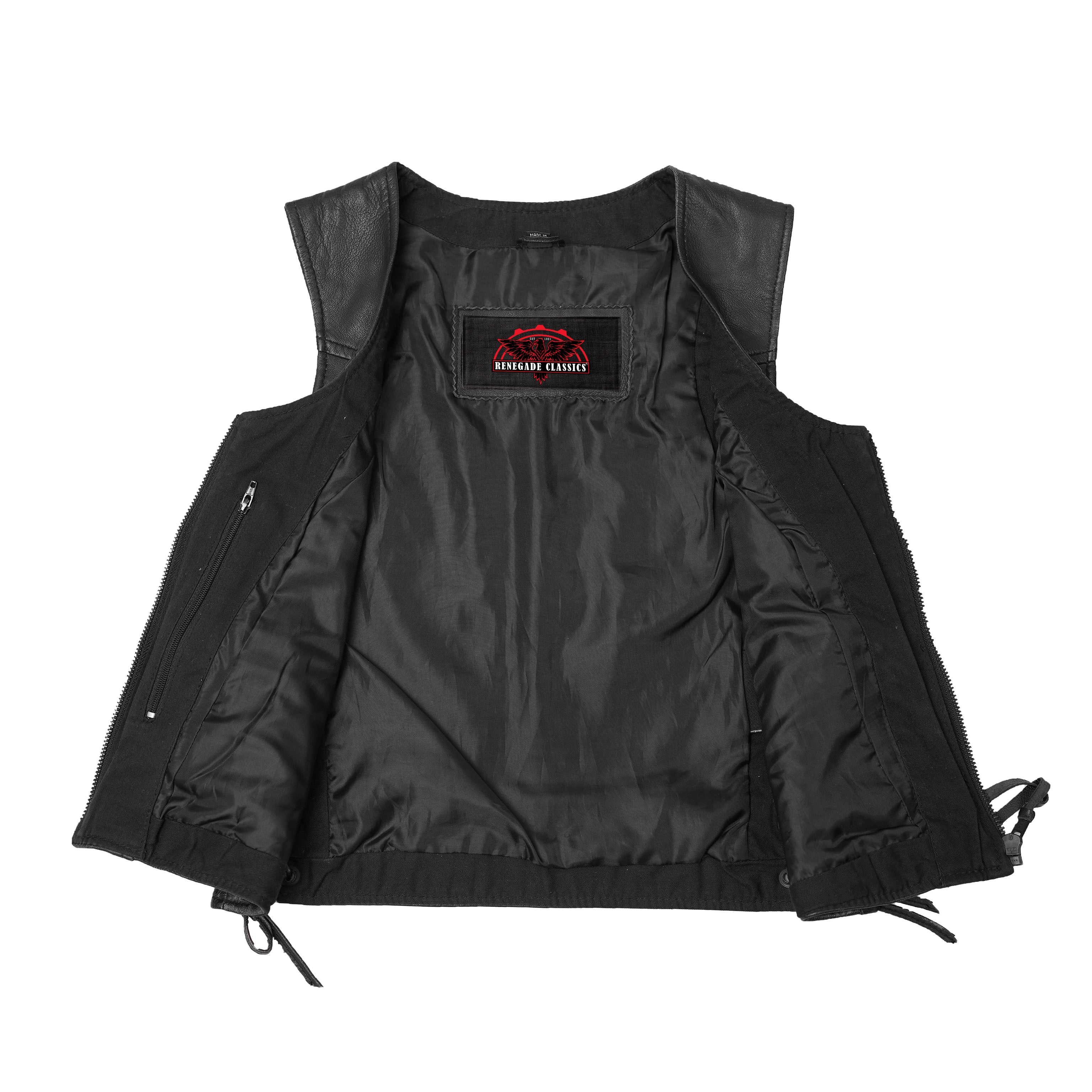 Biker Mommy™ Women's leather motorcycle vest - Black