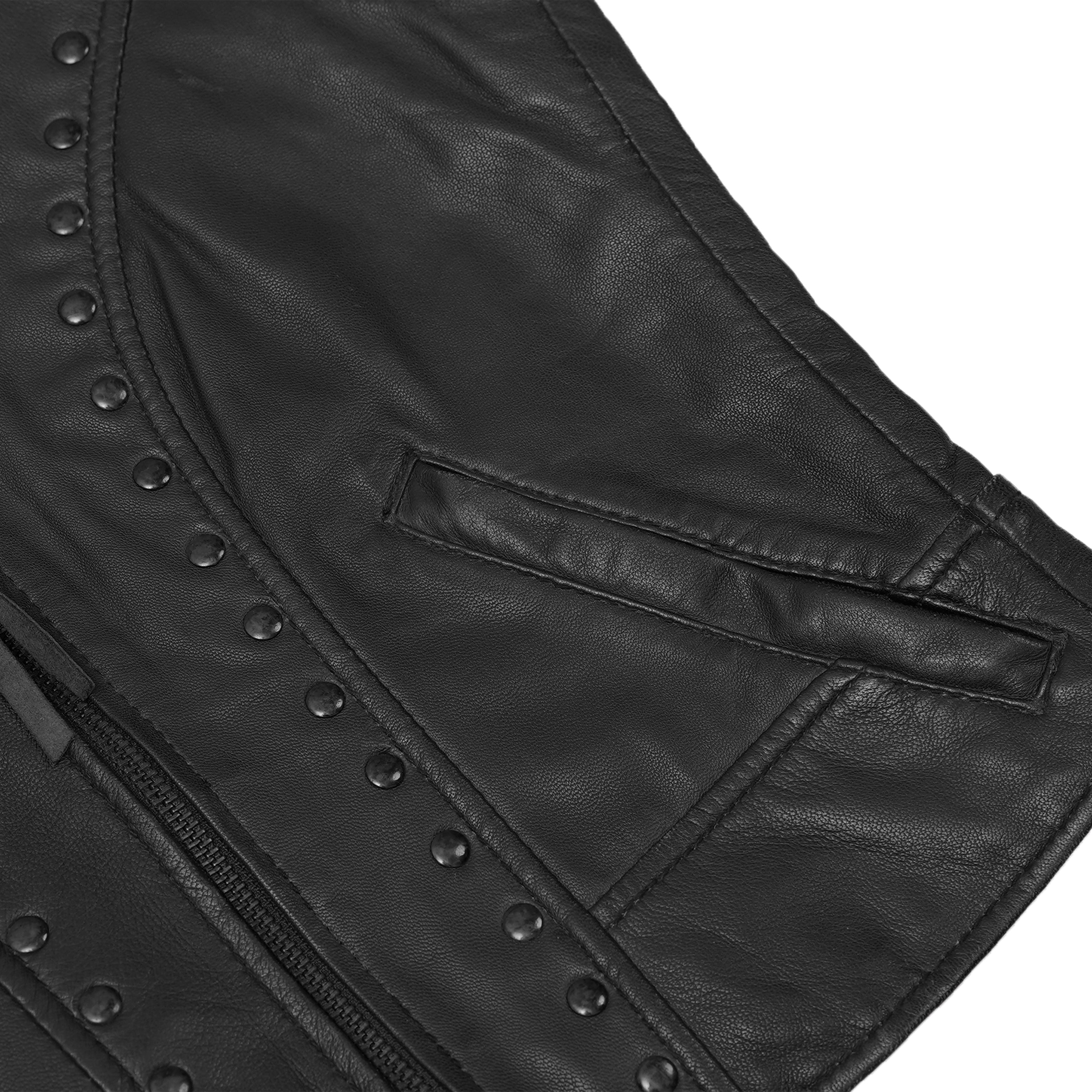 Biker Mommy™ Women's leather motorcycle vest - Black