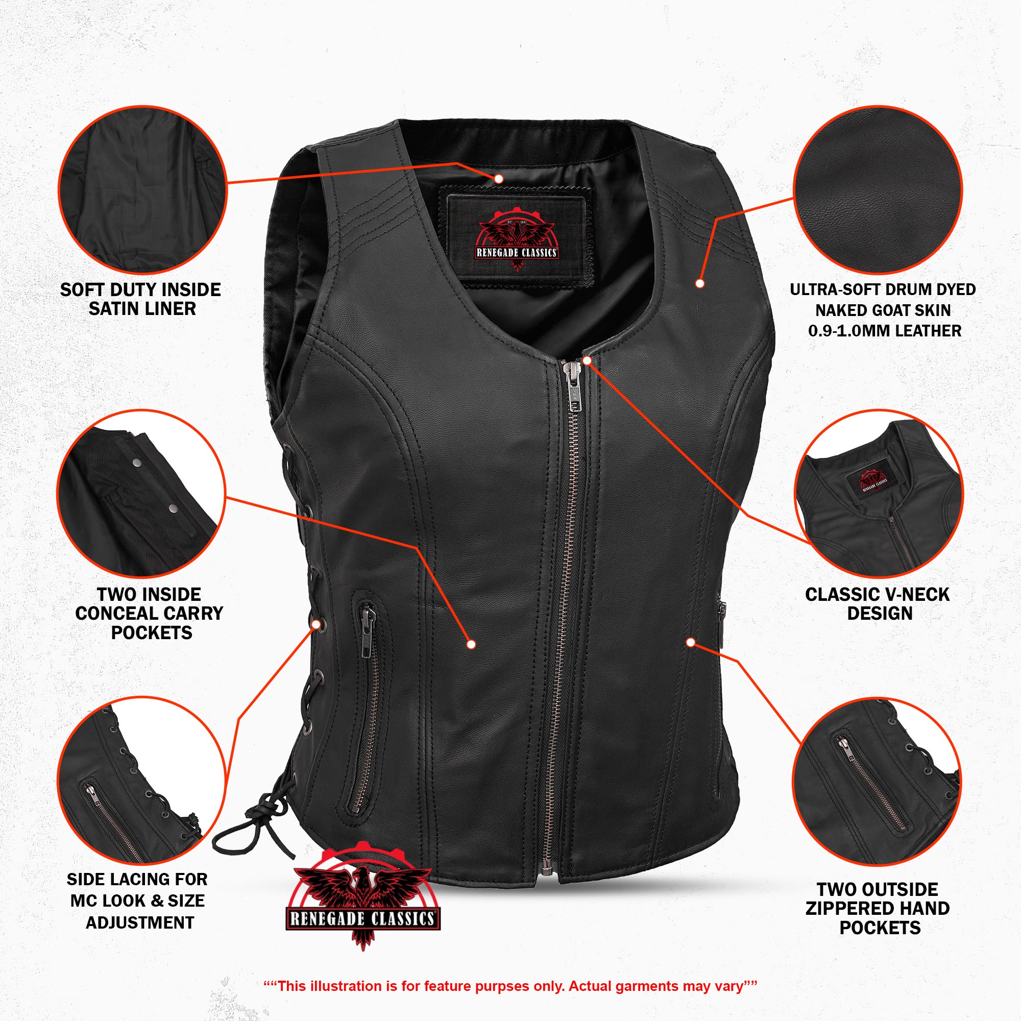 Everess™ Women's leather motorcycle vest