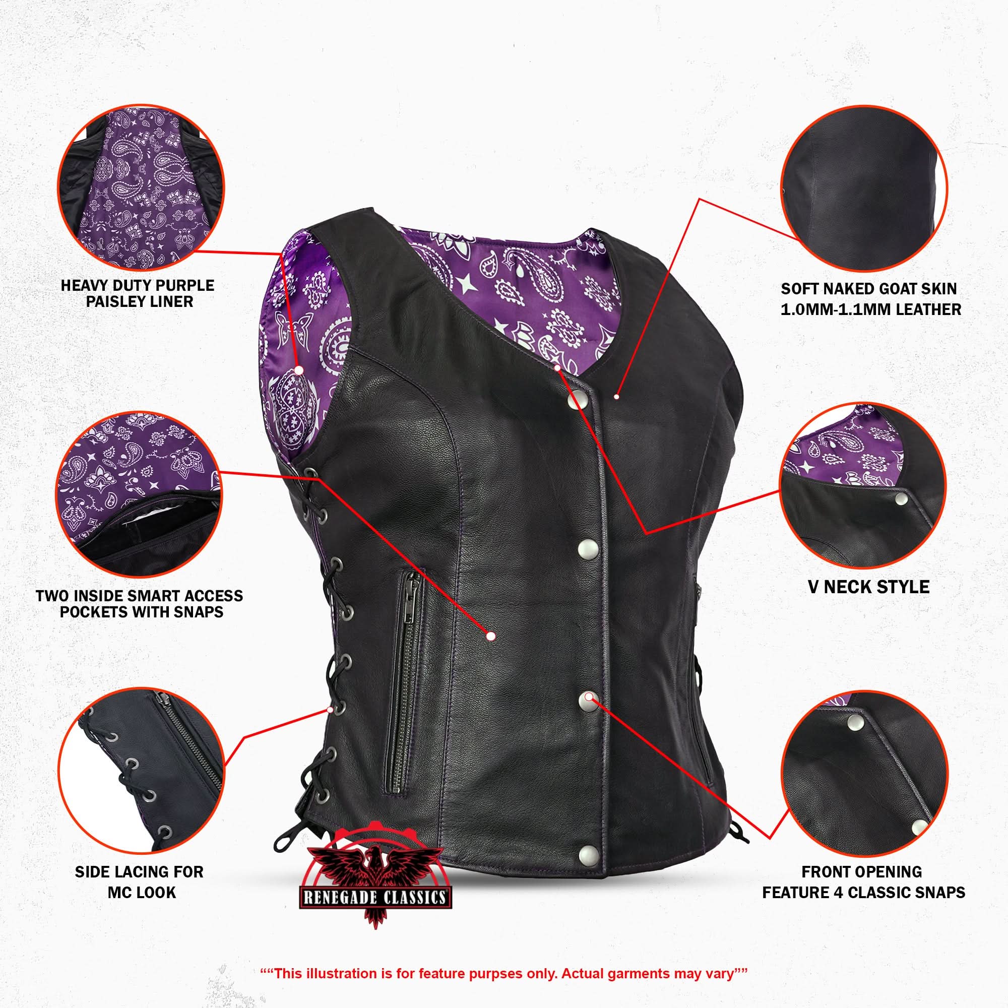 Calypsa™ Women's leather motorcycle vest