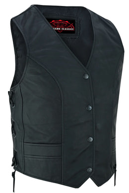 WooGirl™ Women's  leather biker vest