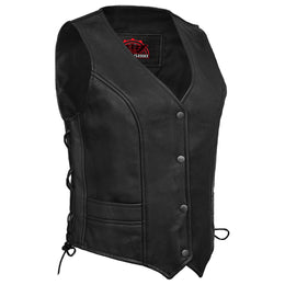 WooGirl™ Women's  leather biker vest