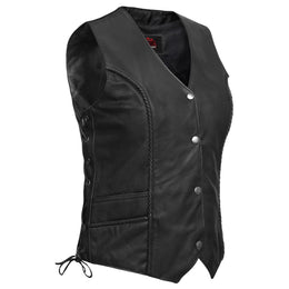 Luxuri™ Women's leather motorcycle vest
