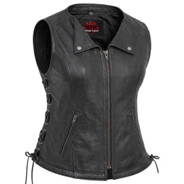 Vexela™ Women's leather motorcycle vest