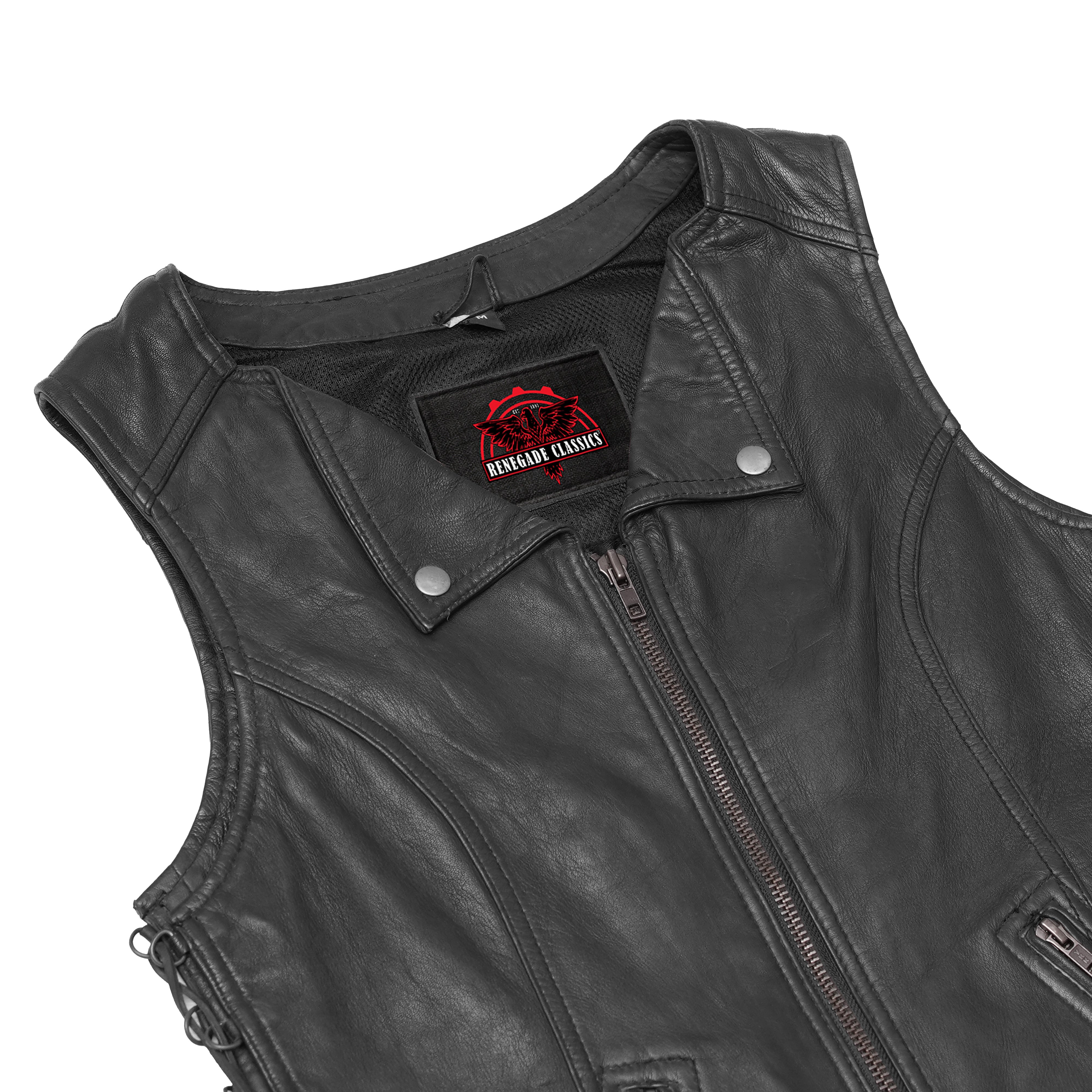 Vexela™ Women's leather motorcycle vest