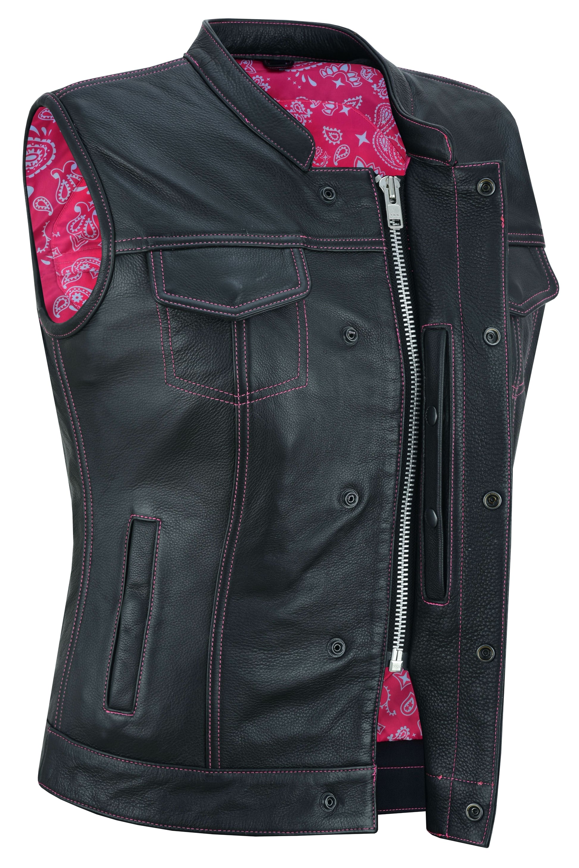 Lunula Women's leather motorcycle vest Women's Leather Vests Renegade Classics