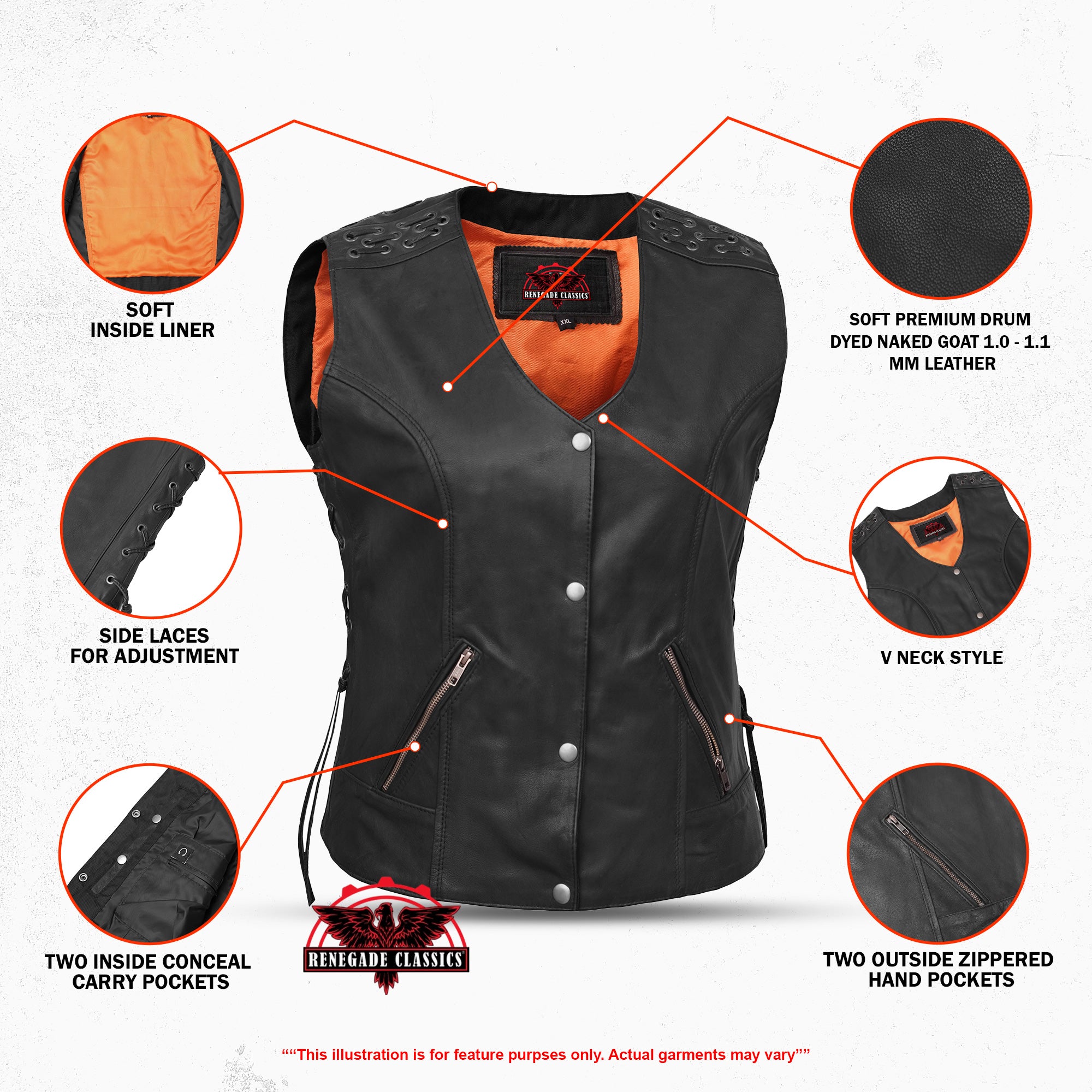 Bellexa™ Women's leather motorcycle vest