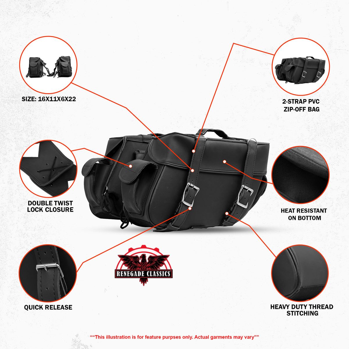 Majestic Road Edition – 2 Strap Motorcycle Saddle Bag