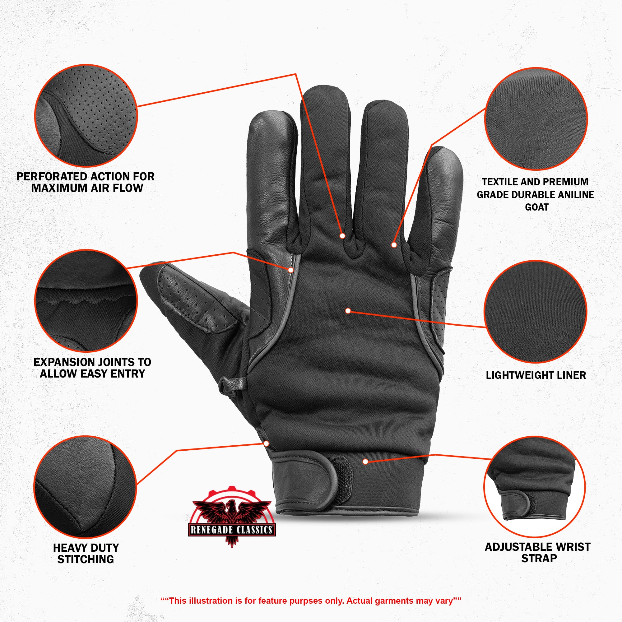 HybridGrip™ mens motorcycle gloves