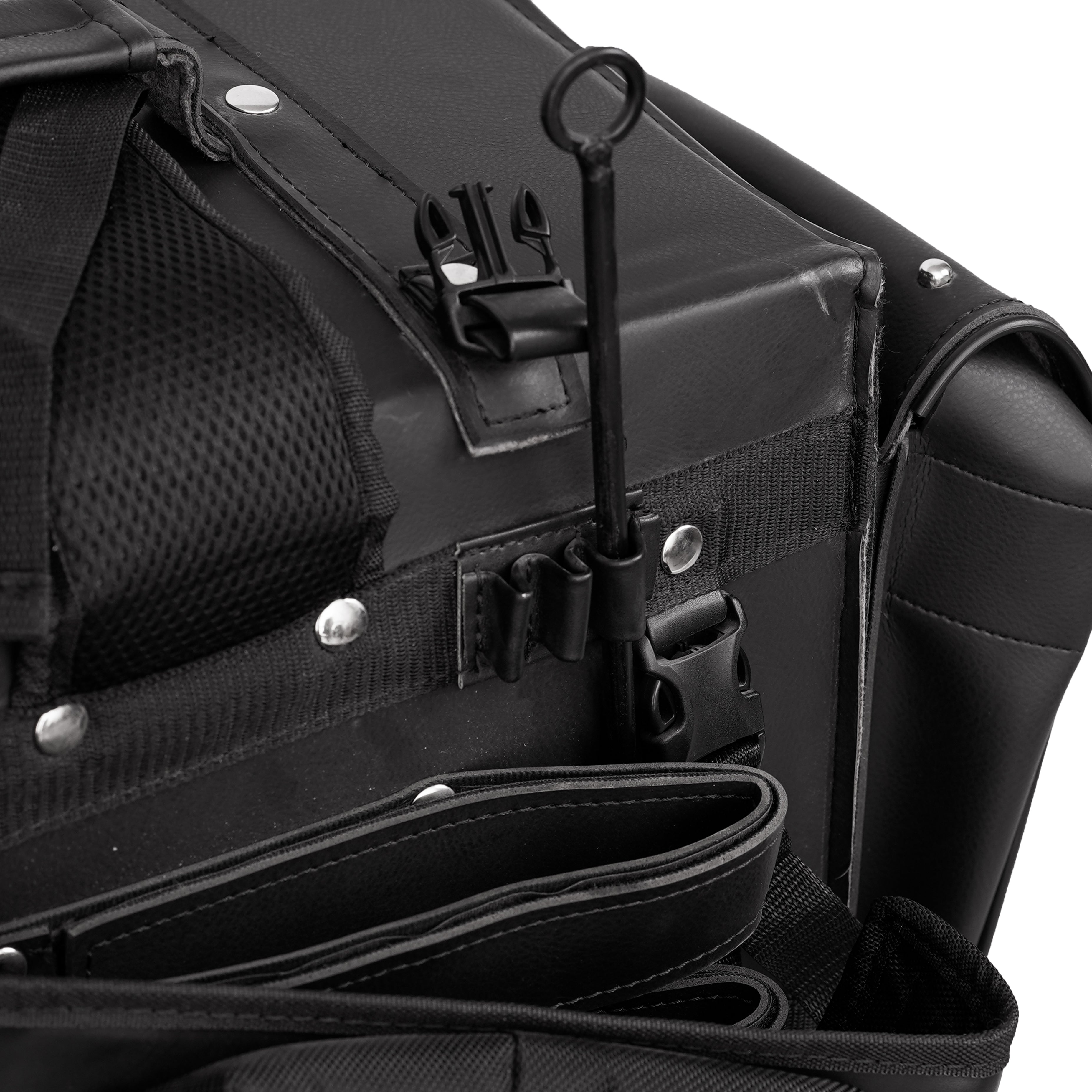 Leather Black PVC Large 4 Piece Motorcycle Touring Tail Bag wi