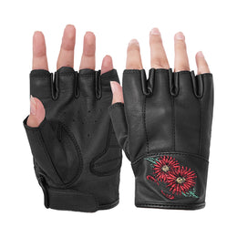 Palmic™ womens leather fingerless gloves