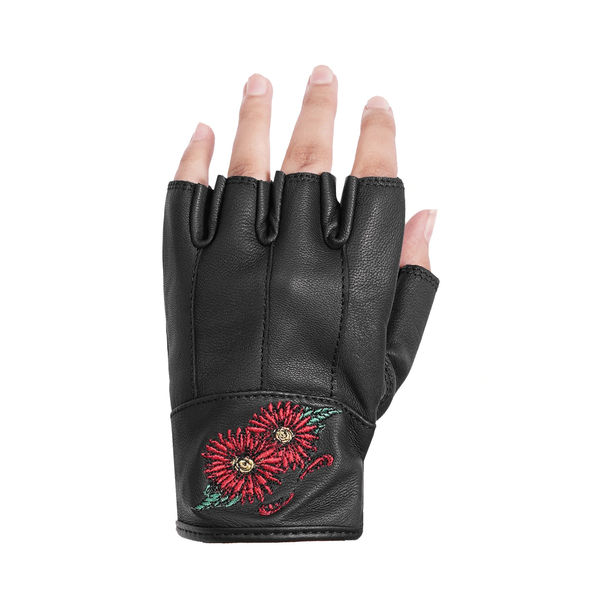 Palmic™ womens leather fingerless gloves