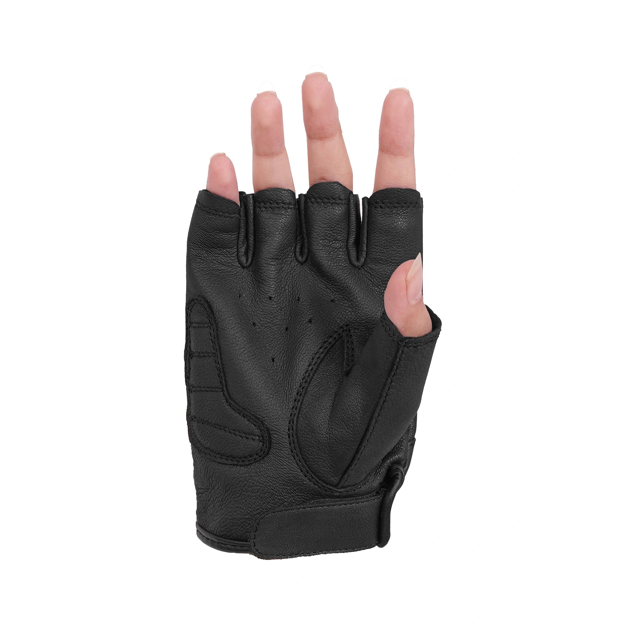 Palmic™ womens leather fingerless gloves