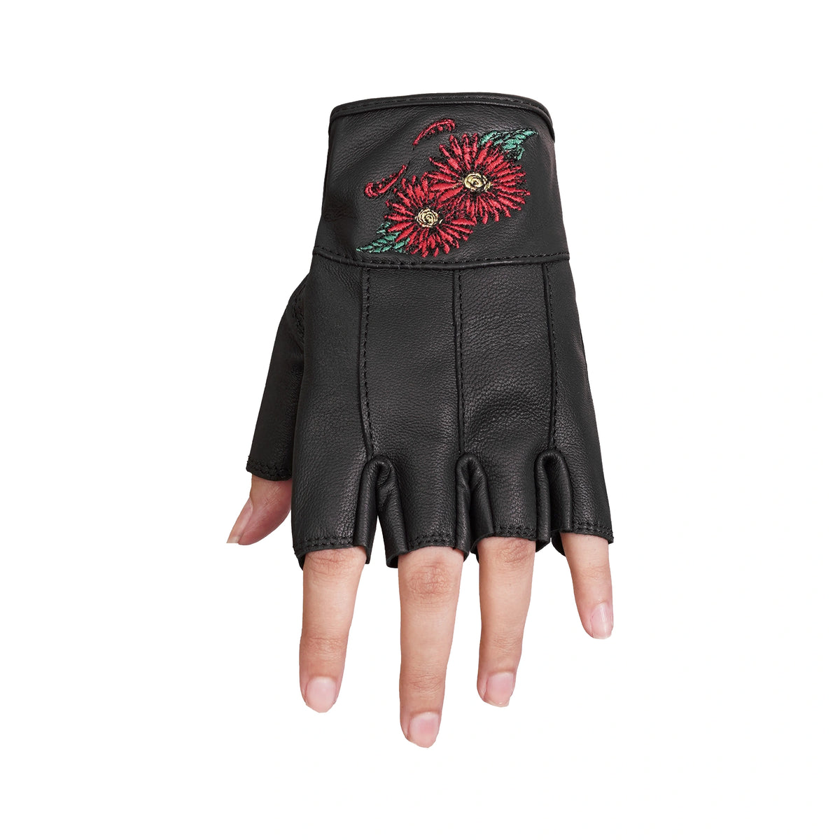Palmic™ womens leather fingerless gloves
