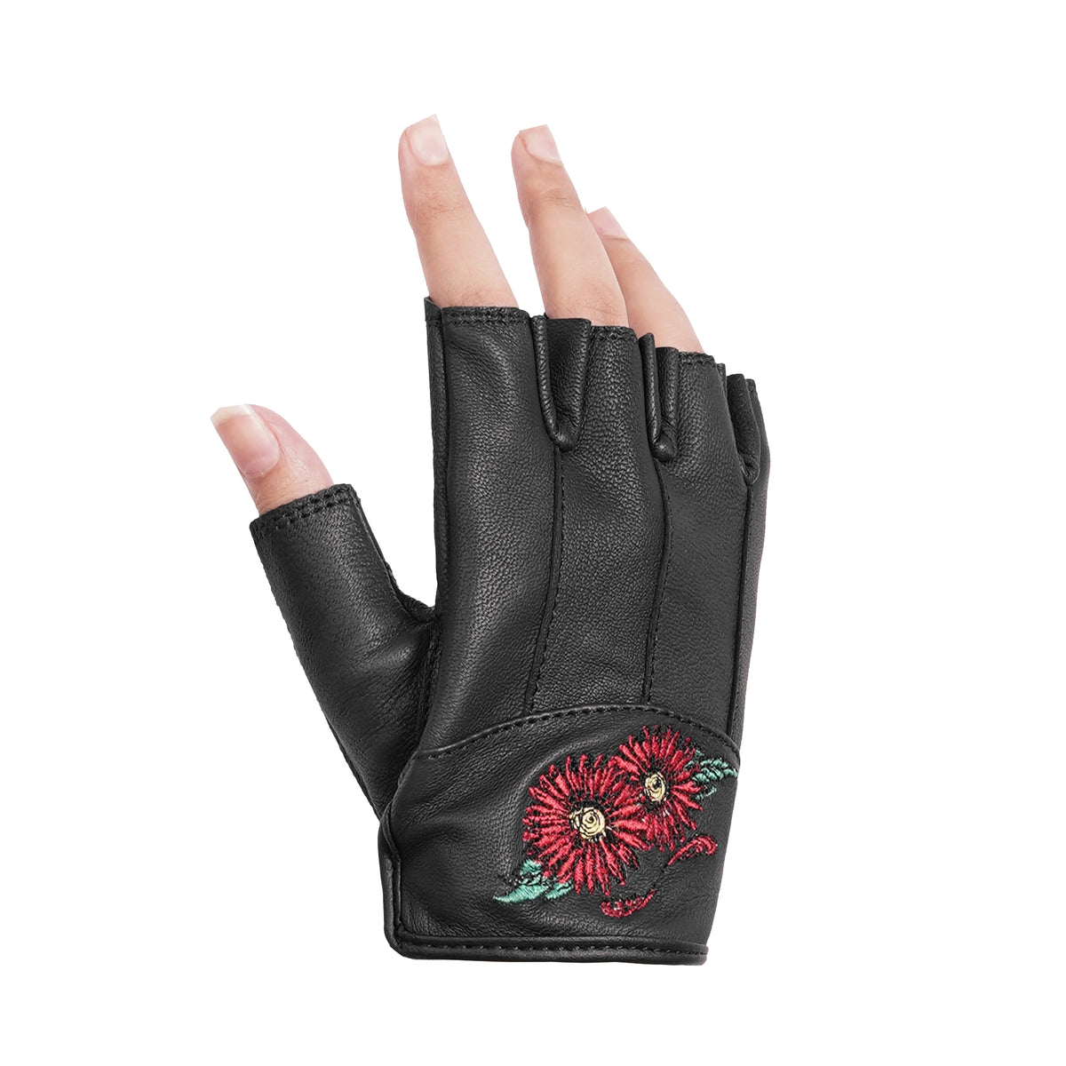 Palmic™ womens leather fingerless gloves