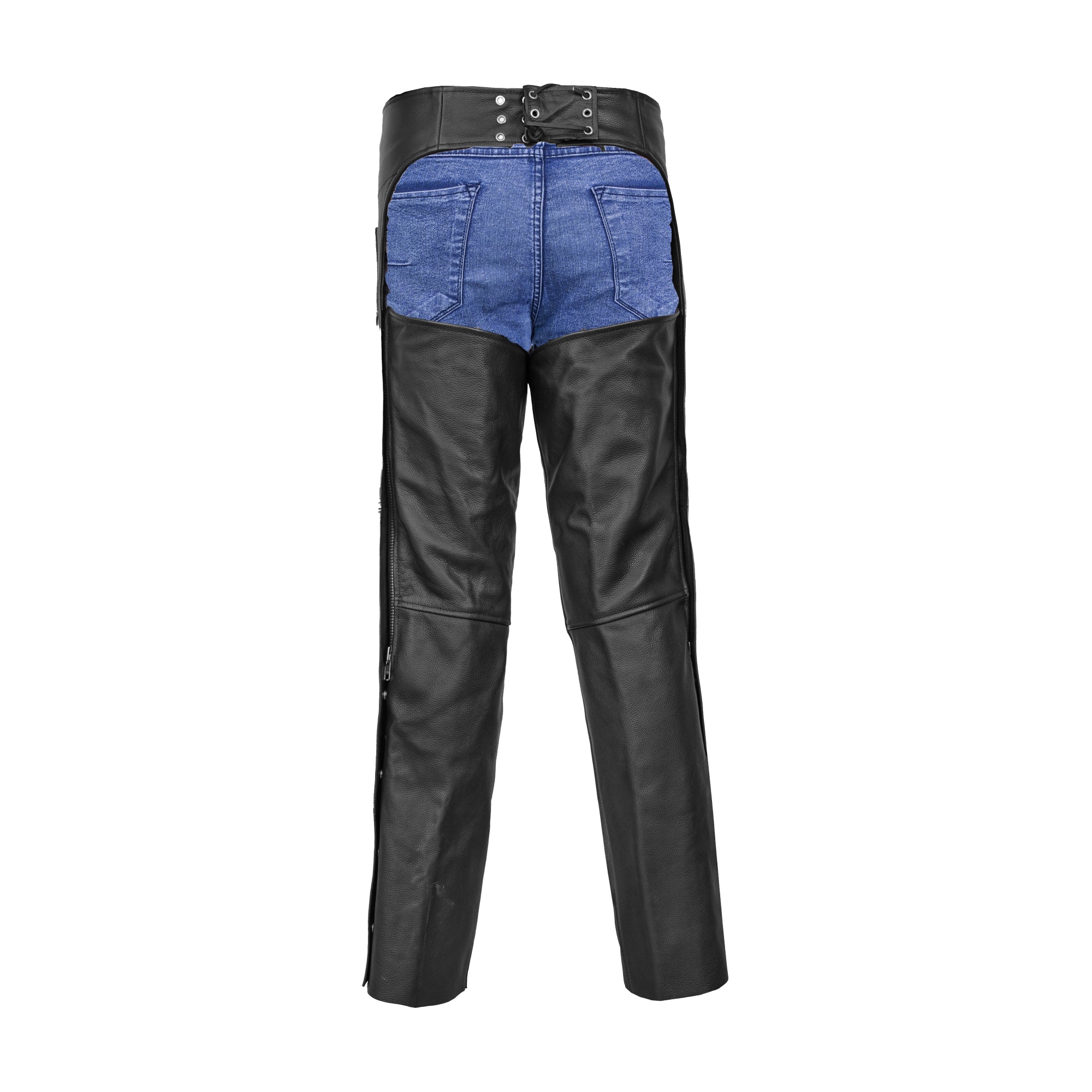 Traza™ Unisex Black leather motorcycle chaps