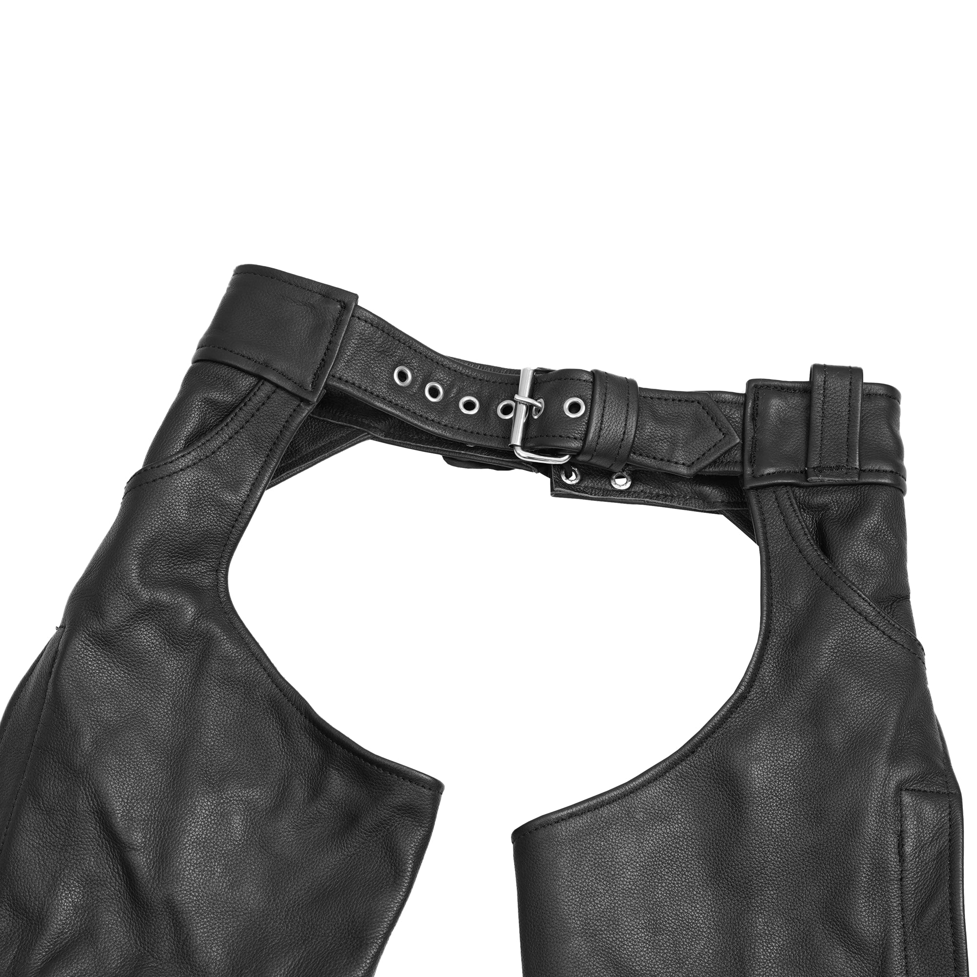 Traza™ Unisex Black leather motorcycle chaps
